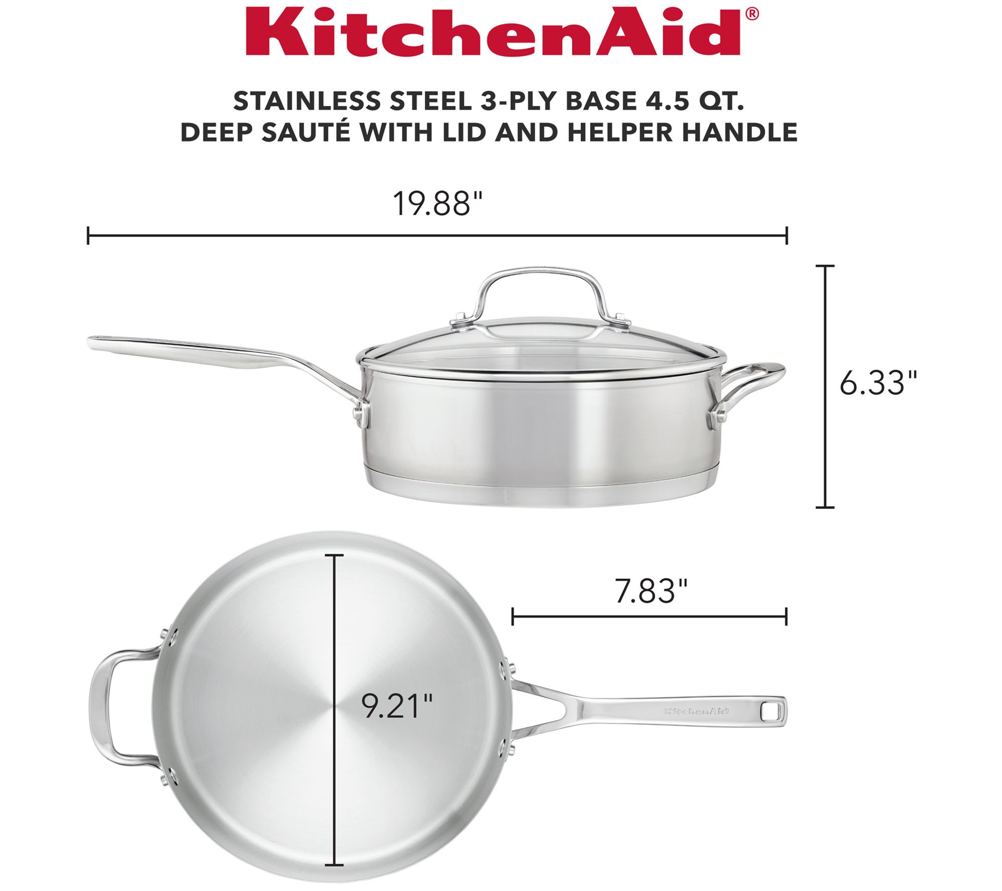 KitchenAid 8-Qt. Triple-Ply Stainless Steel Stock Pot with Lid + Reviews