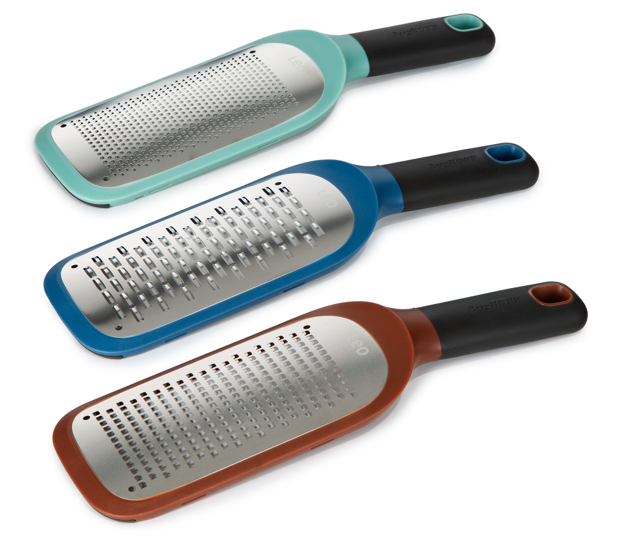 BergHOFF Leo 3Pc Grater Set Fine, Coarse & 2wayRibbon Grater