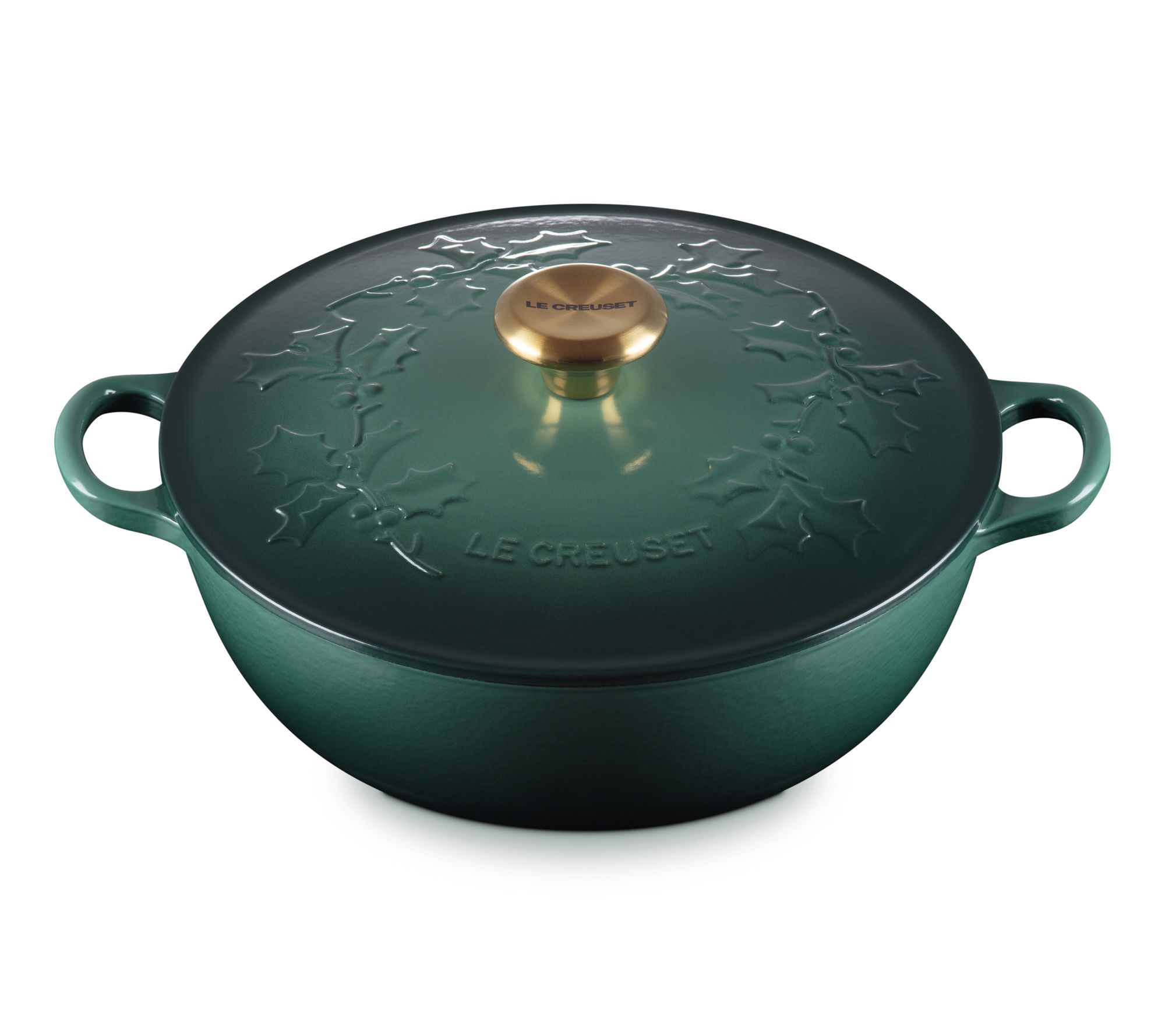 Le Creuset 4.5 qt. Holly Traditional Soup Pot with Gold Knob