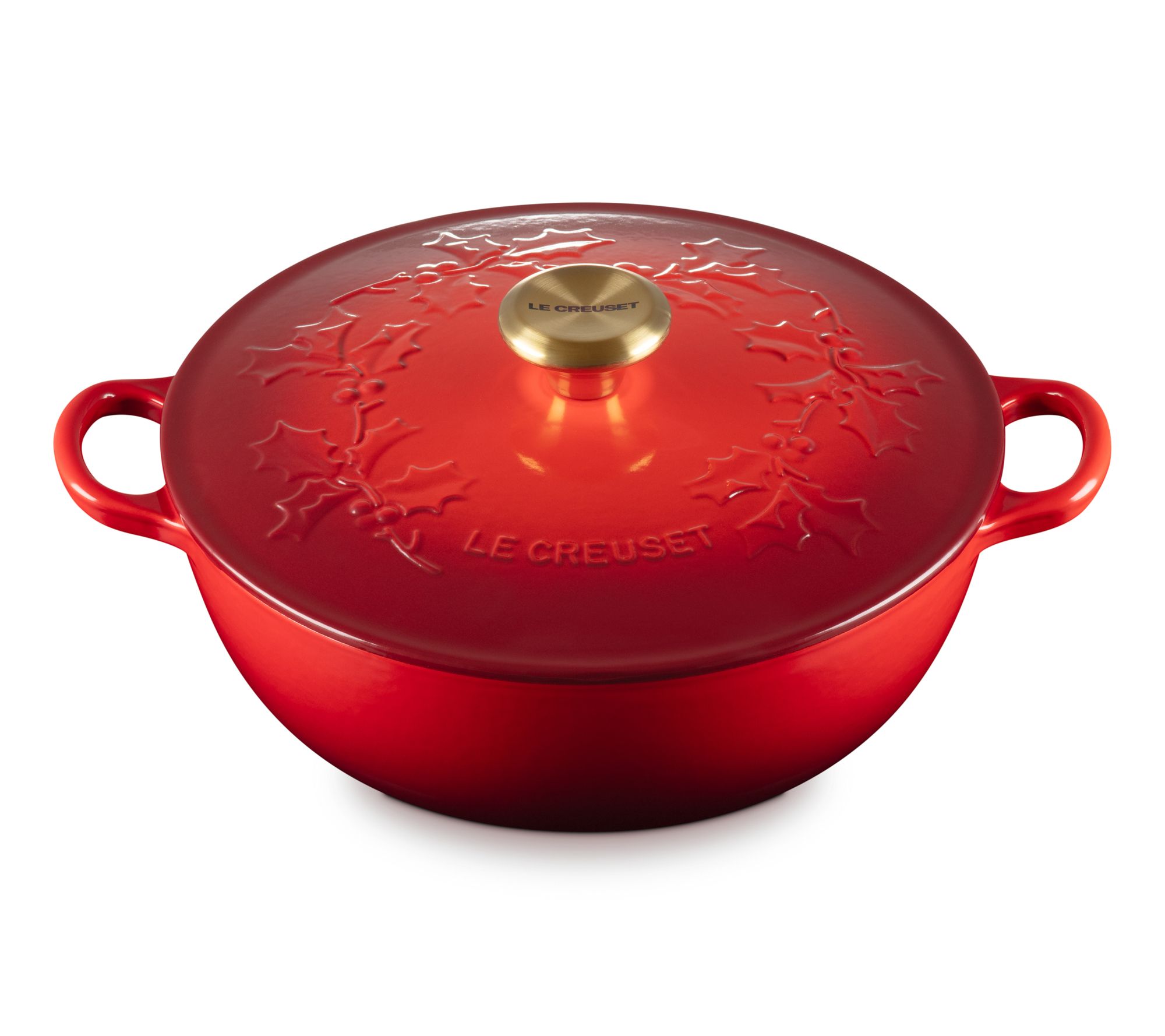 Le Creuset 4.5 qt. Holly Traditional Soup Pot with Gold Knob