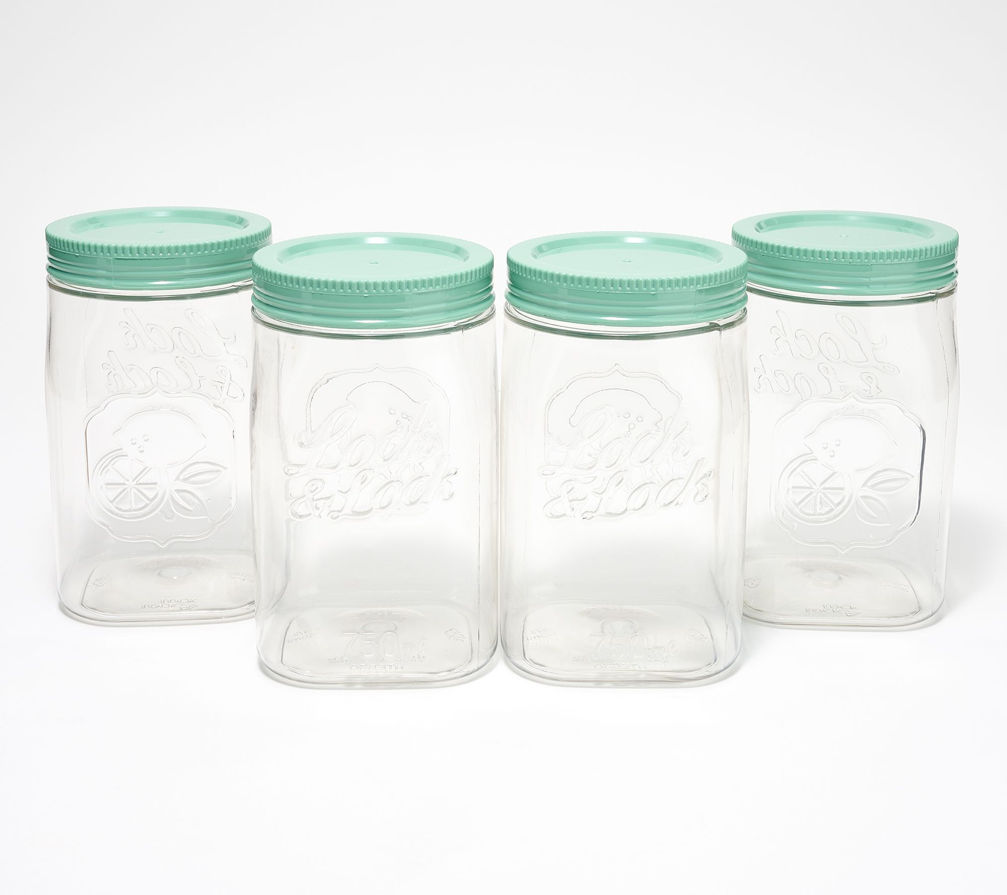 LocknLock Set of (4) 3-Cup Twist Lid Mason Jar Canisters