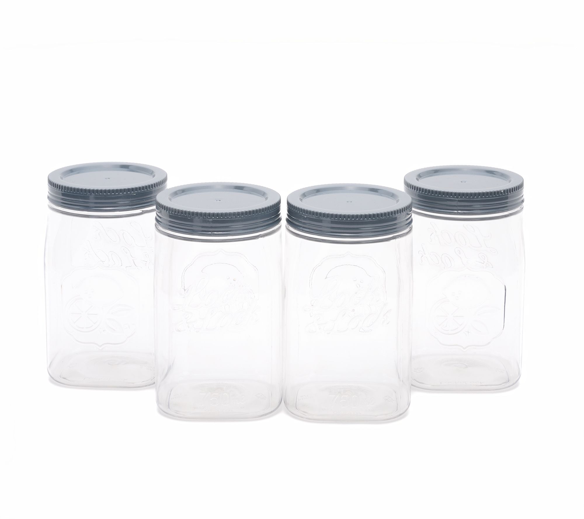 LocknLock Set of (4) Twist Lid Mason Jar Canisters