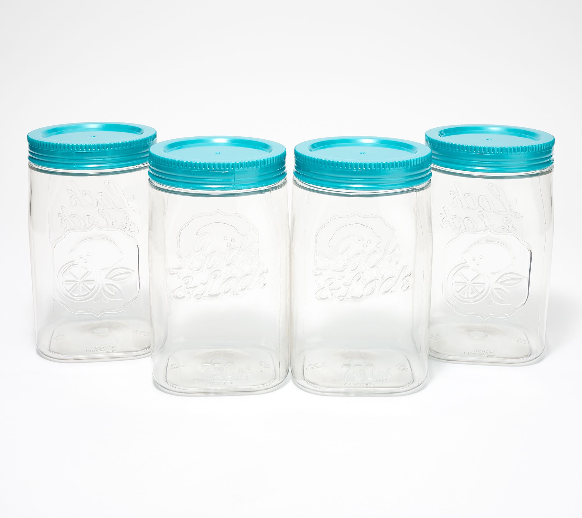 LocknLock Set of (4) 3-Cup Twist Lid Mason Jar Canisters