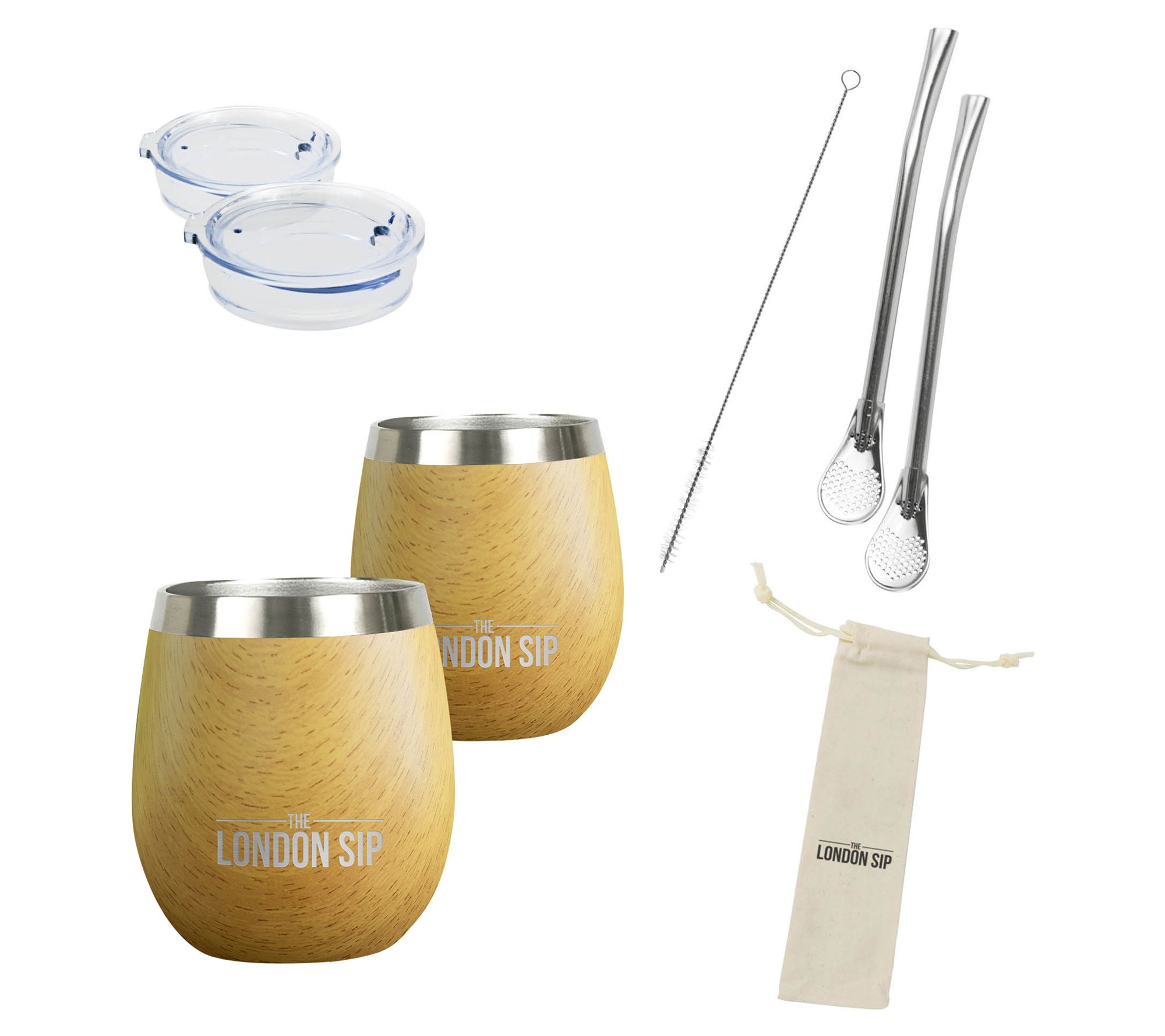 The London Sip Set of 2 8 oz Yerba Mate Cups