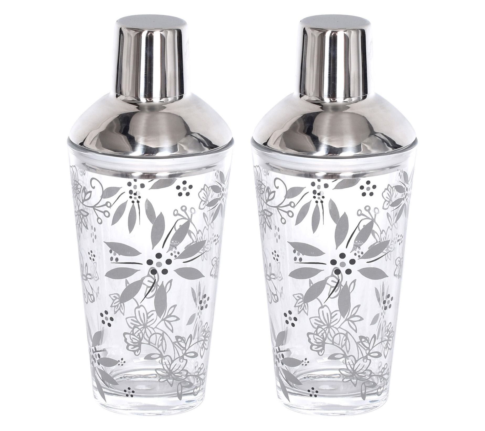 Temp-tations Set of (2) 16-oz Glass Shakers