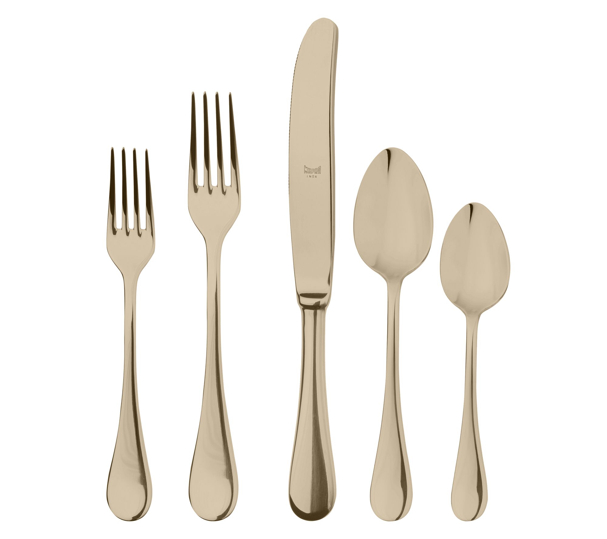 Mepra 5pc Brescia Champagne Flatware Set