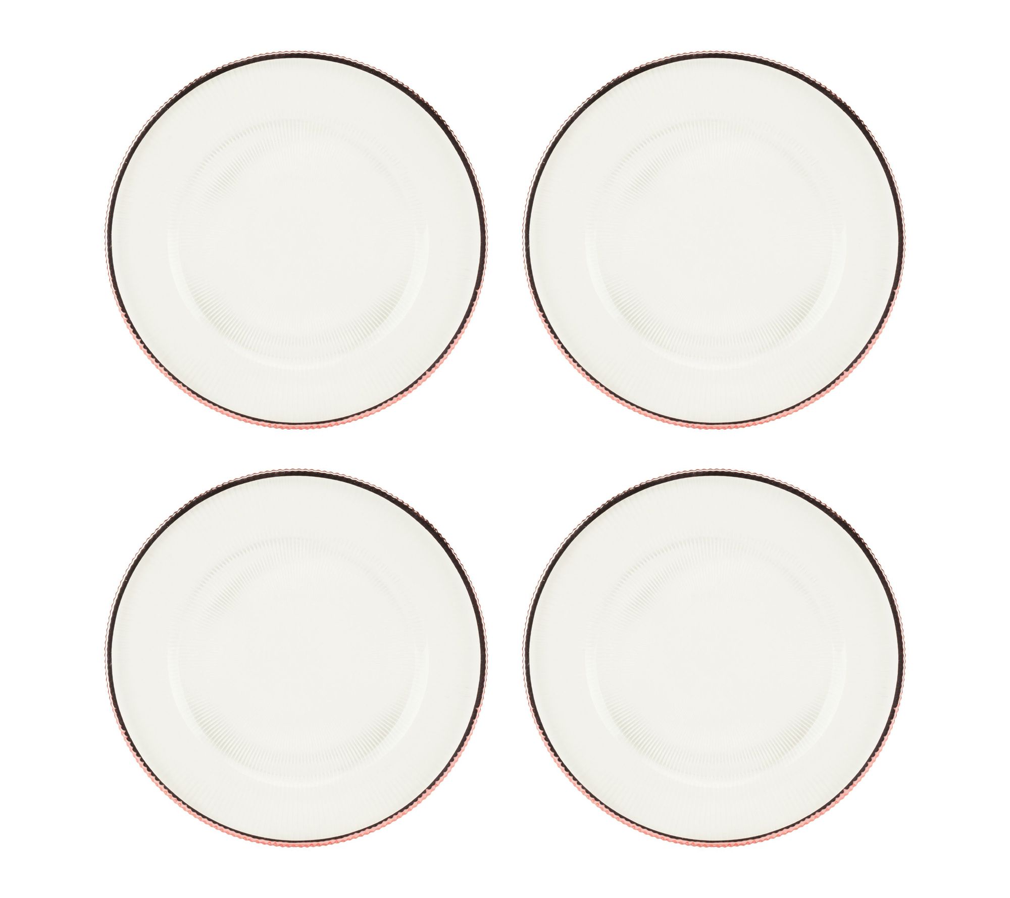 10 Strawberry Street Set of 4 Markle Ribbed Glass Charger