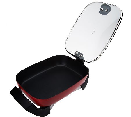 Oster Electric Skillet With Hinged Lid, 12 x 16 in