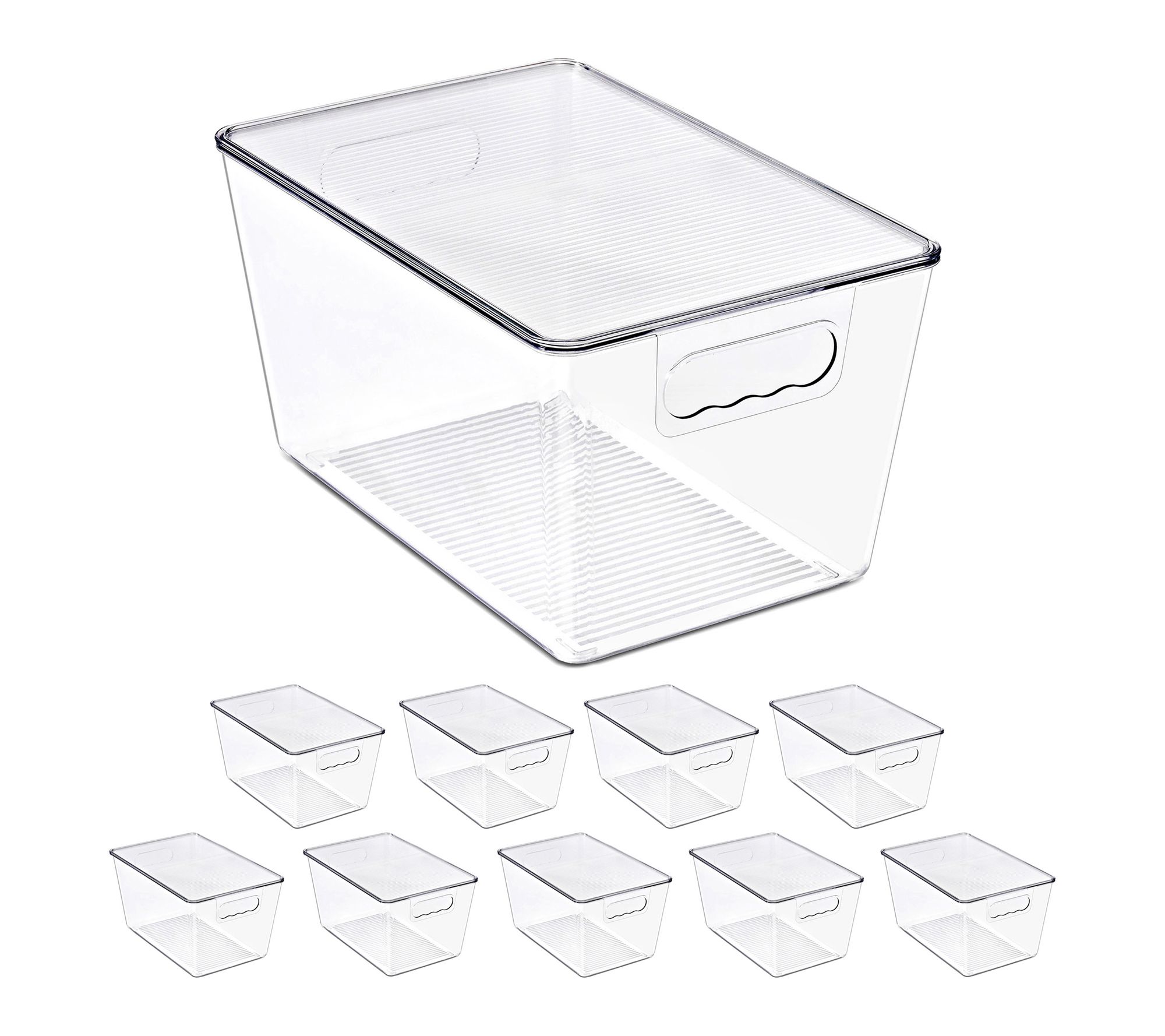 Sorbus Set of 10 Large Clear Storage Containers with Lid