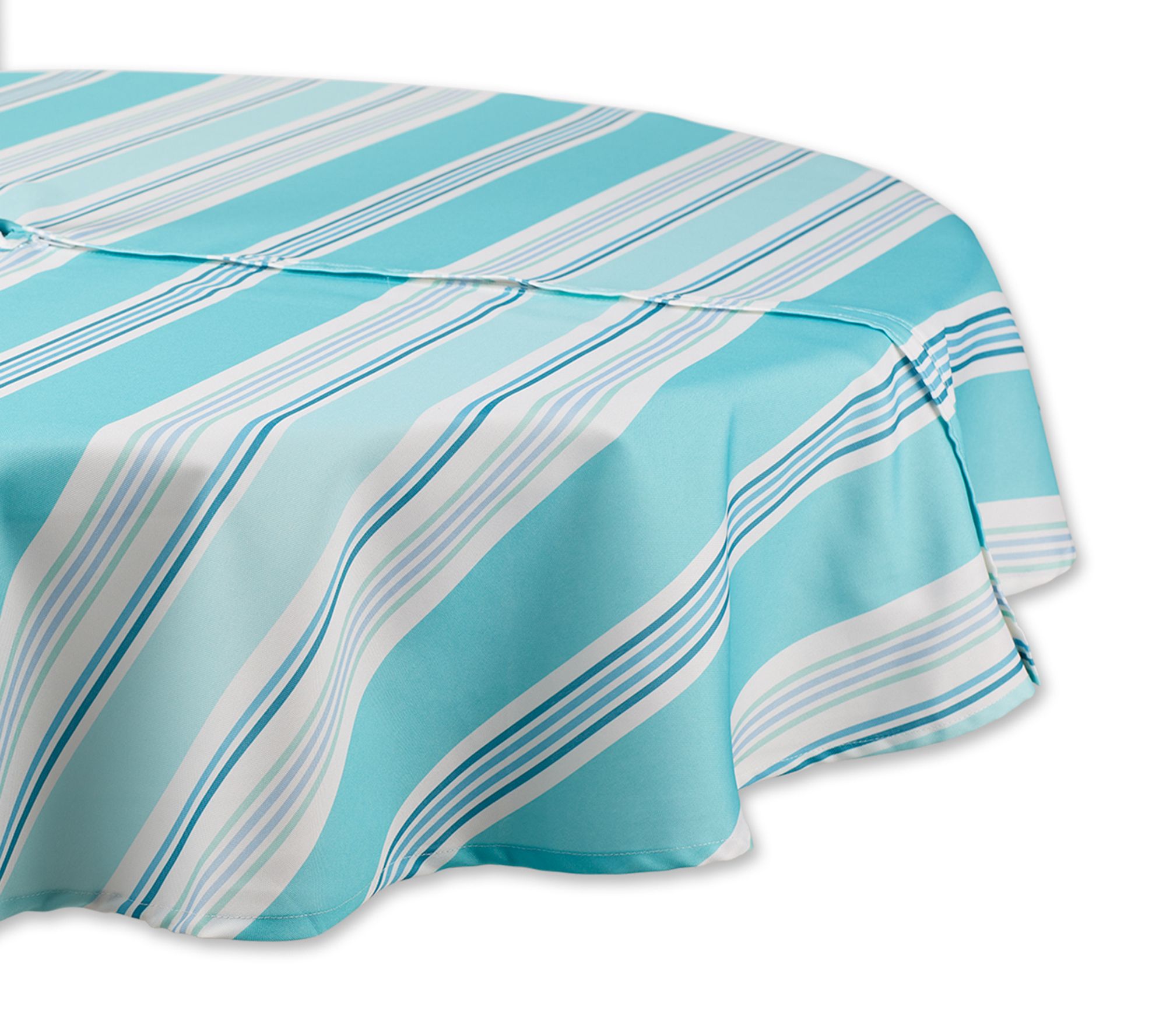 Design Imports 60" Beach House Stripe Outdoor Zip Tablecloth