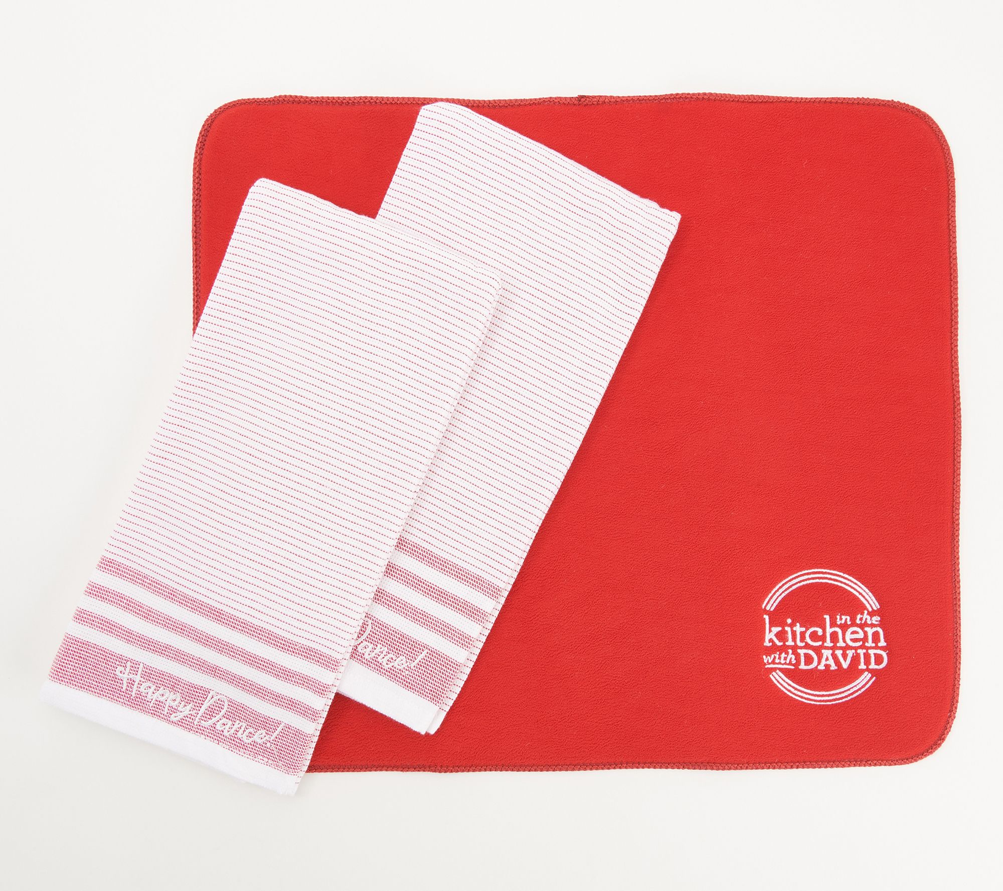 Home Collection Microfiber Dish Drying Mat & Kitchen Towels Set