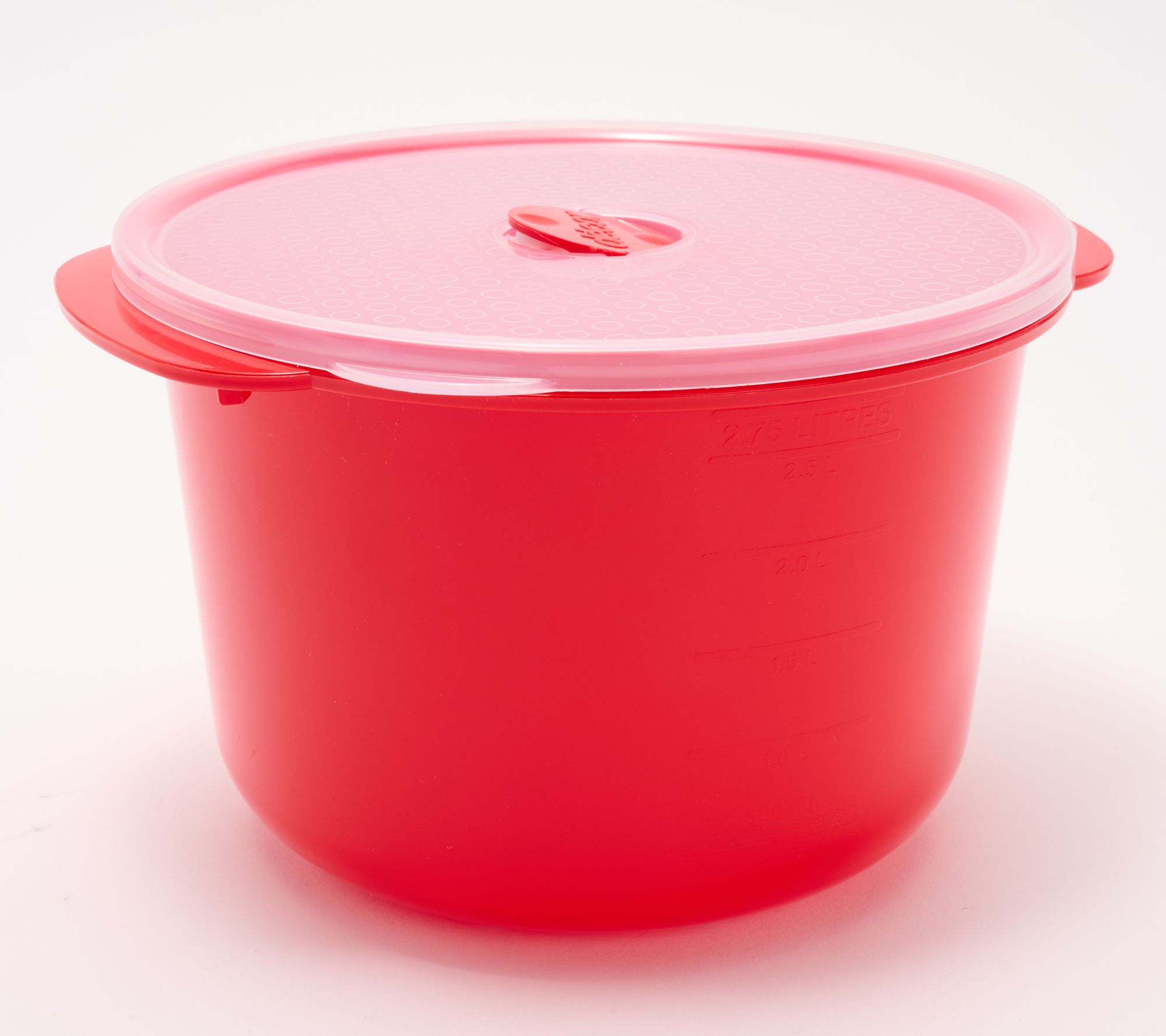 Tupperware Rock N Serve 1.5 Cup Microwave Round Container Candy Cane Red