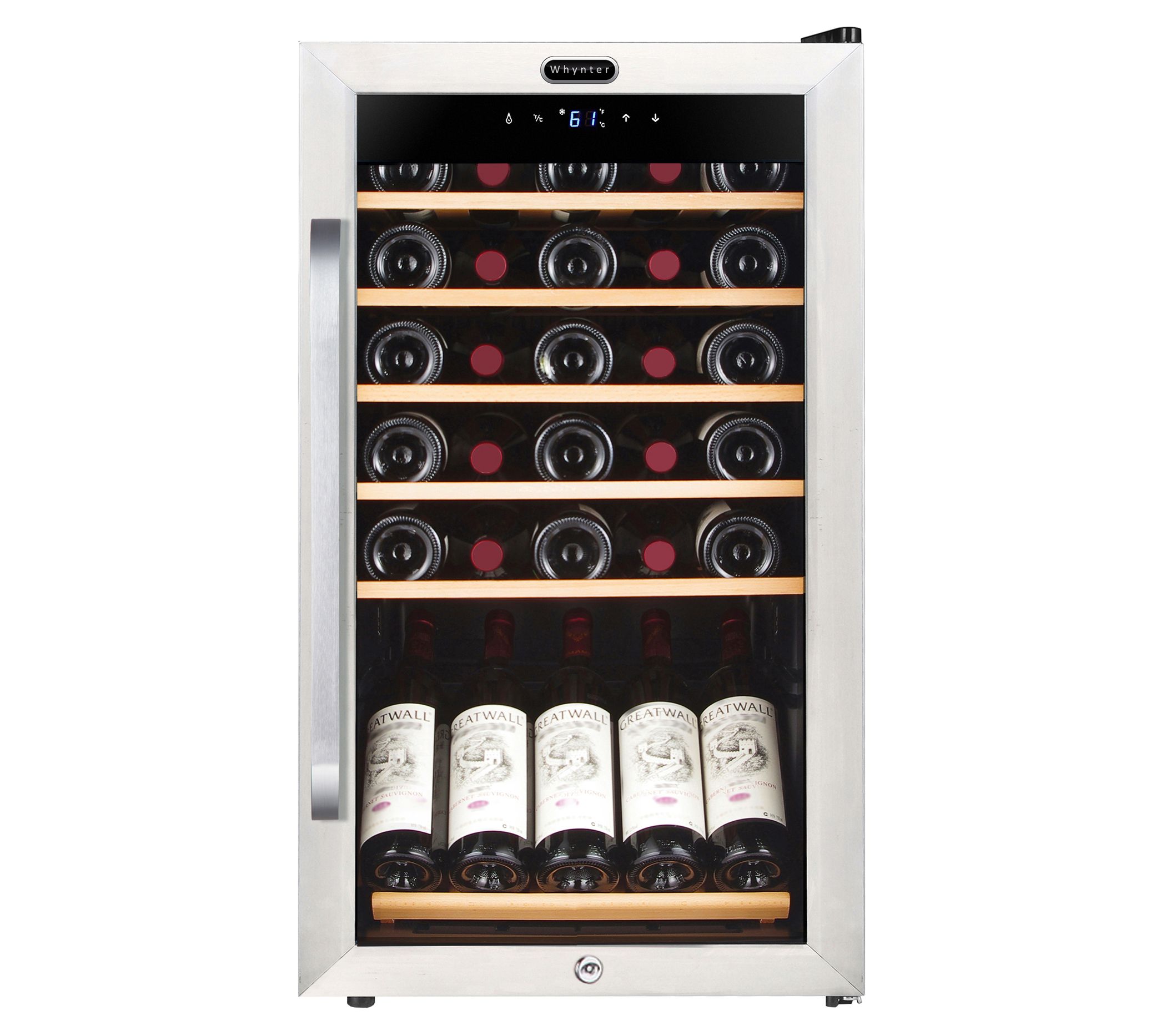 Whynter 34-Bottle Freestanding Stainless Steel Refrigerator