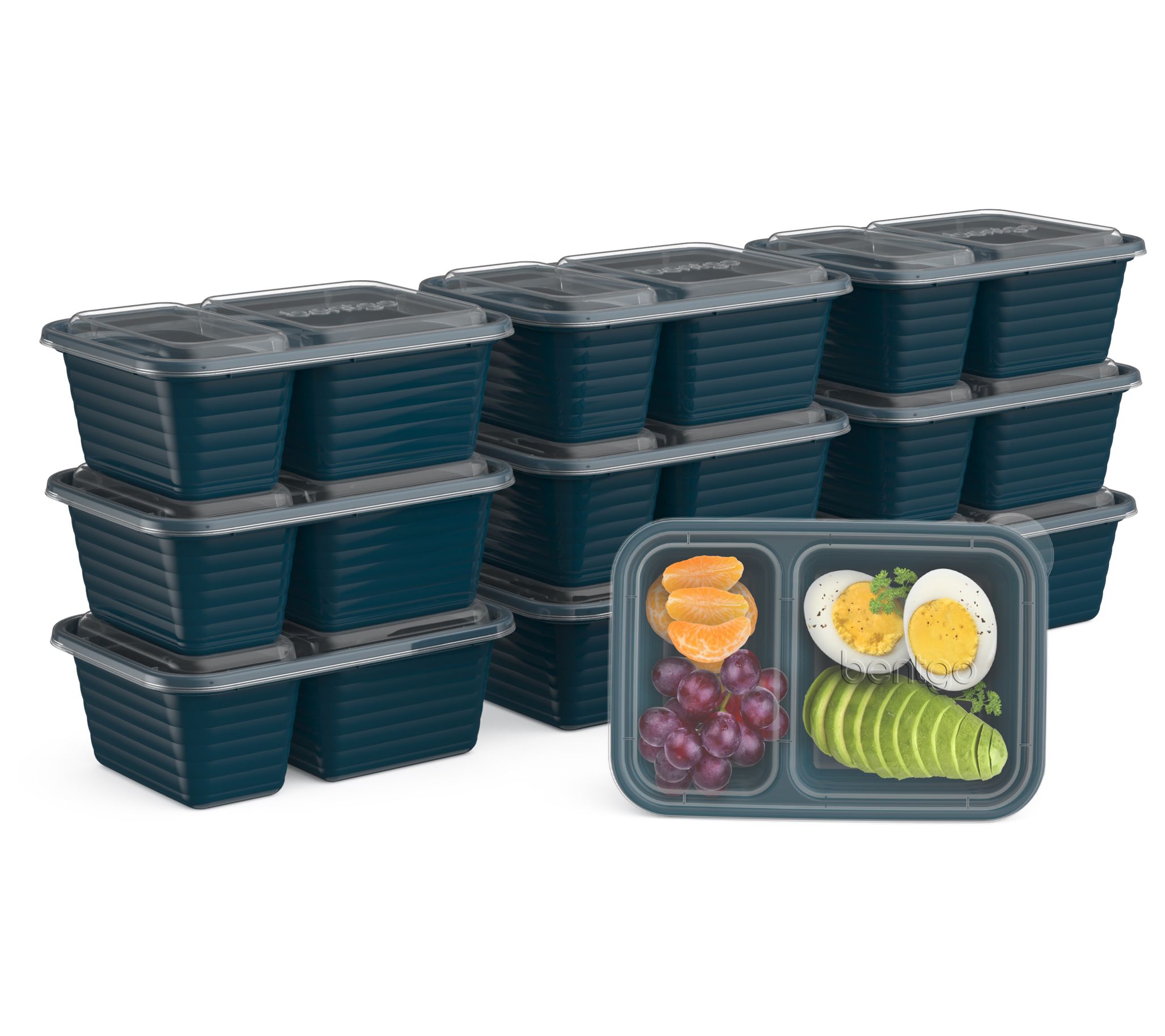 Bento Lunch Box Meal Prep Containers (3 Pack, 39 OZ) - 3 Removable