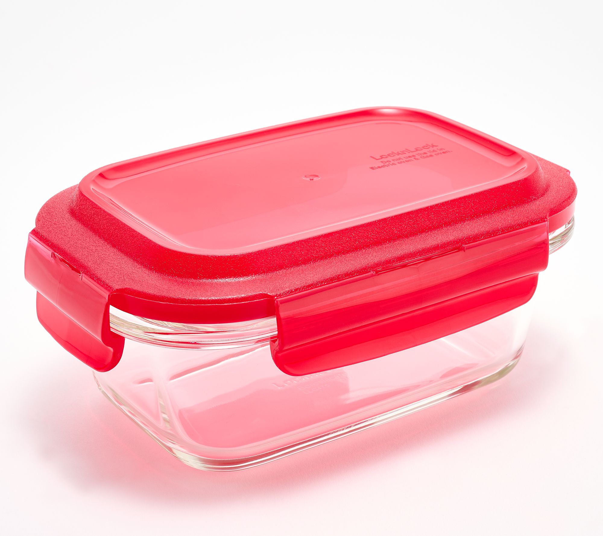 NEW Lock n Lock Food Storage Container Red Large Divided Square Lunch Plate  QVC