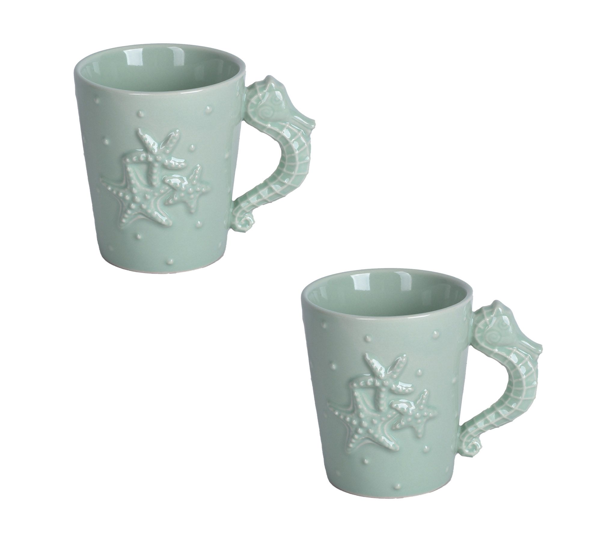 Temp-tations Knotical Set of (2) 16-oz Seahorse Mugs