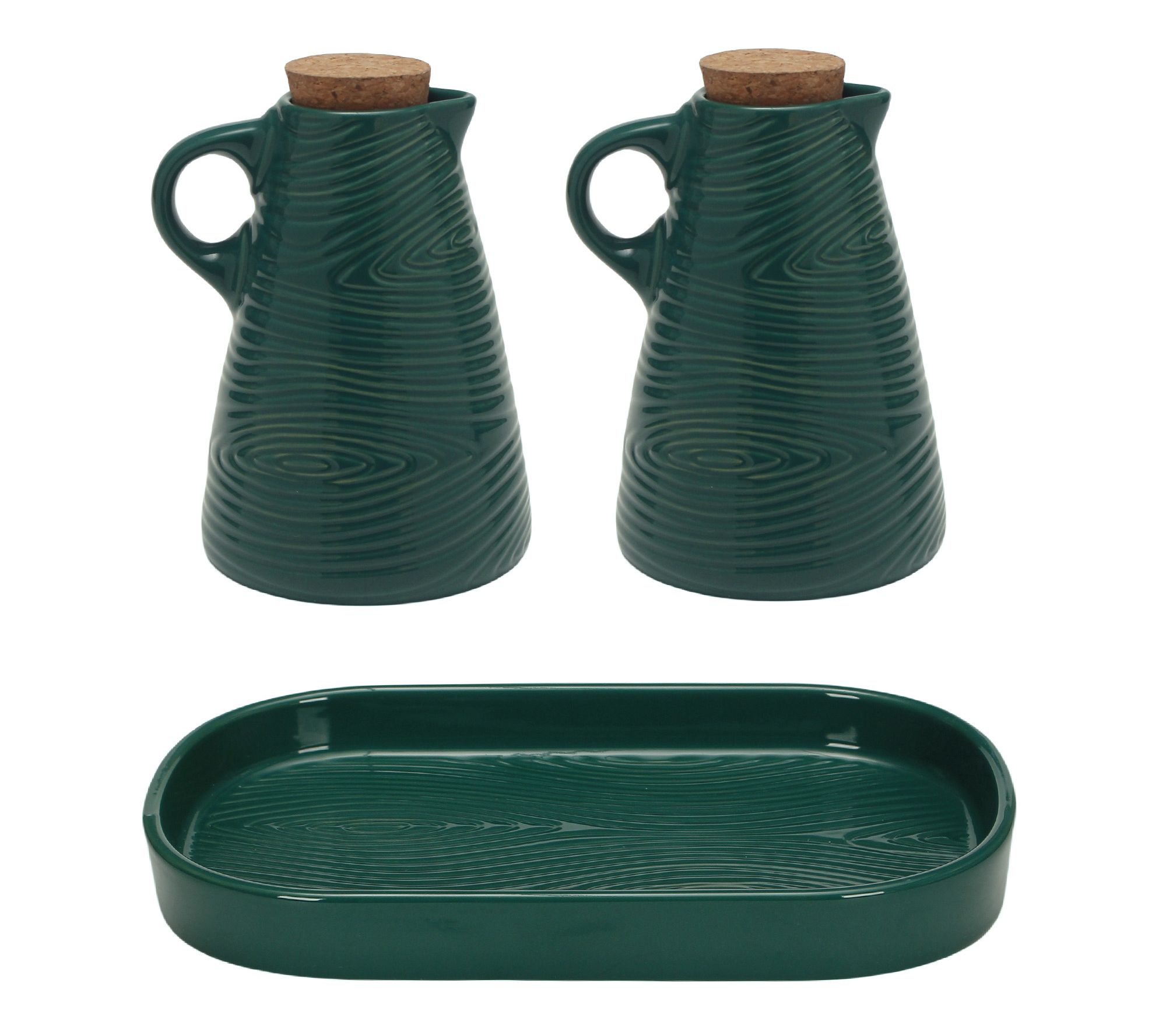 Temp-tations Woodland S/2 Oil and Vinegar Dispensers with Cork Lids