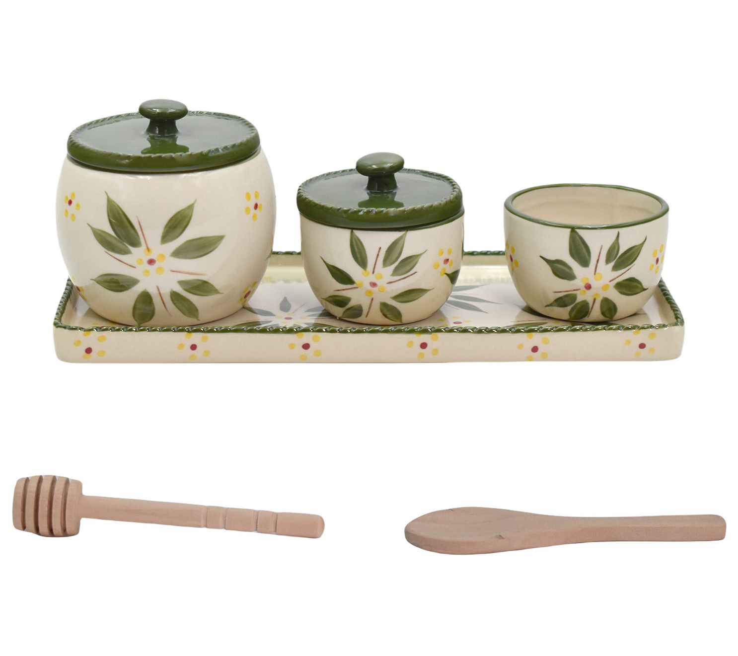 Temp-tations Old World 3-Piece Condiment Jars with Tray