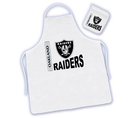 NFL Oakland Raiders Apron & Oven Mitt Set - QVC.com