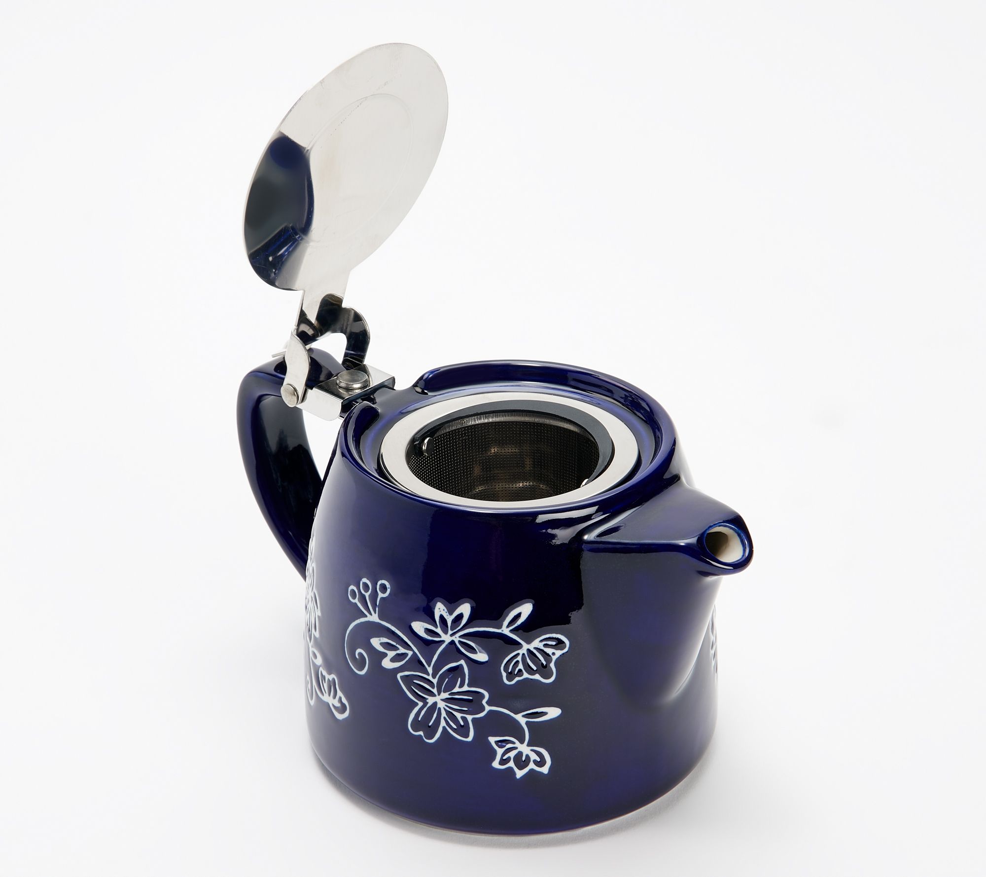 "As Is" Temptations Floral Lace 18oz Teapot w/ Strainer