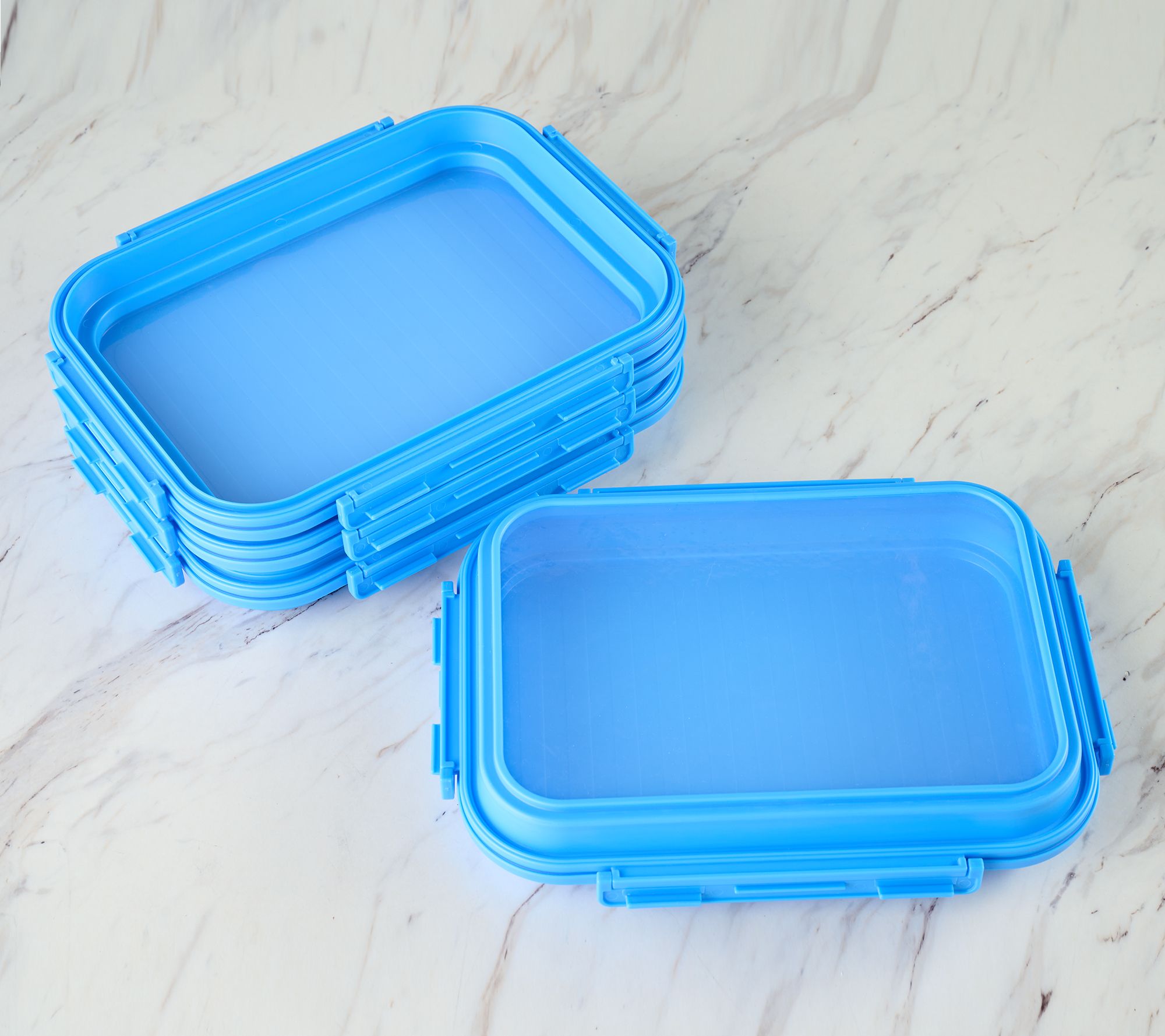 "As Is" Prepology 4 pc. Food Storage Trays with Dual Use Lids