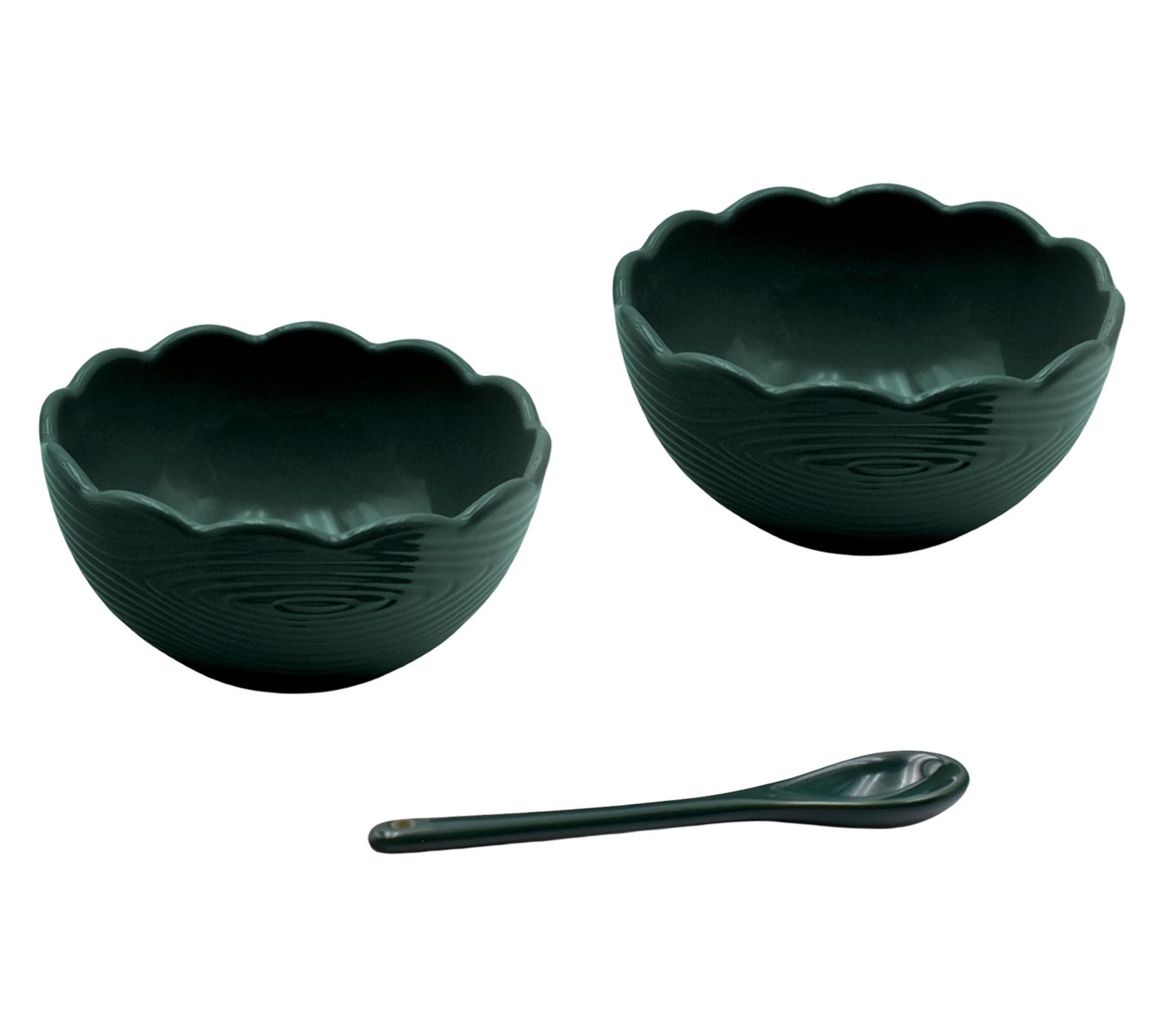 Temp-tations Woodland S/2 Ruffled Ramekins with Spoon