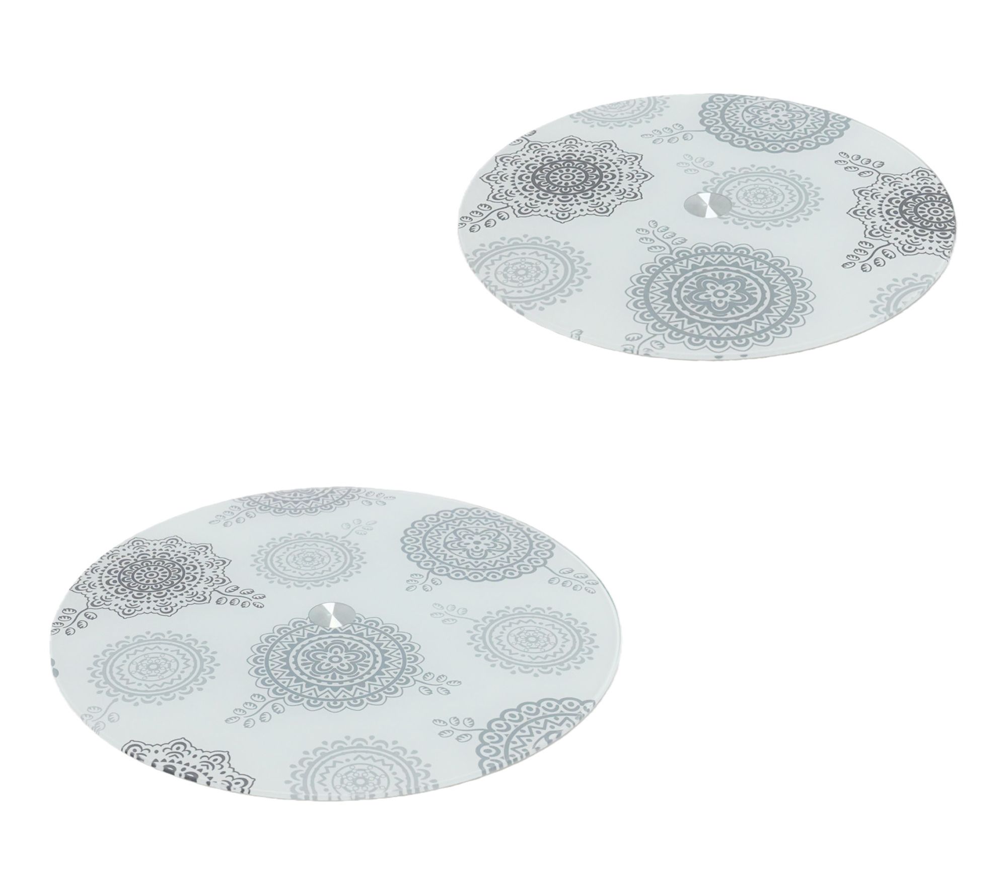 Temp-tations Set of (2) 12" & 14" Glass Lazy Susans