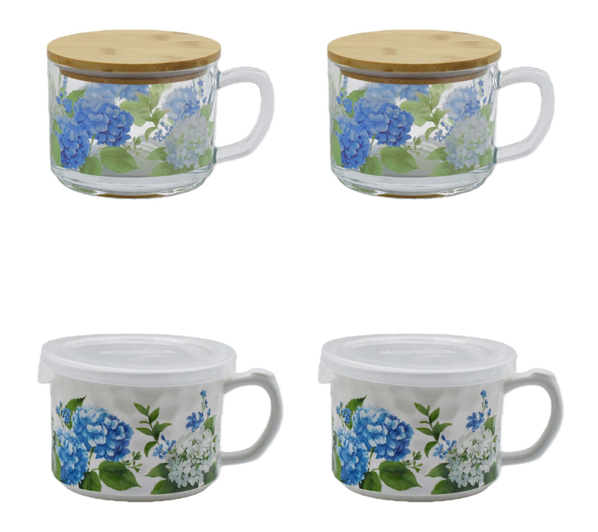 Temp-tations Set of 4 Ceramic and Glass Seal the Meal Mug Set