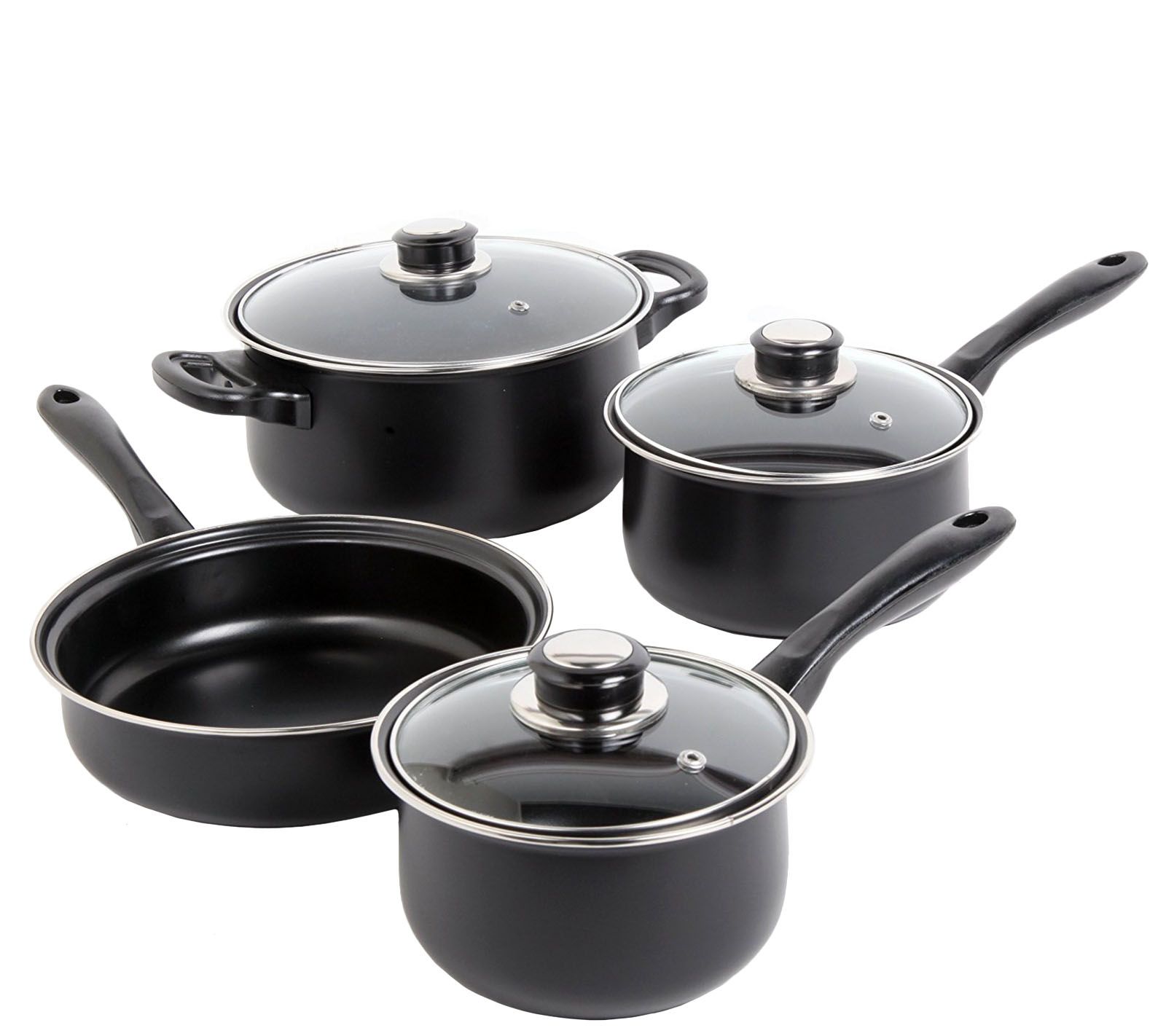 Sunbeam Newbrook 7-Piece Cookware Set - Black - QVC.com