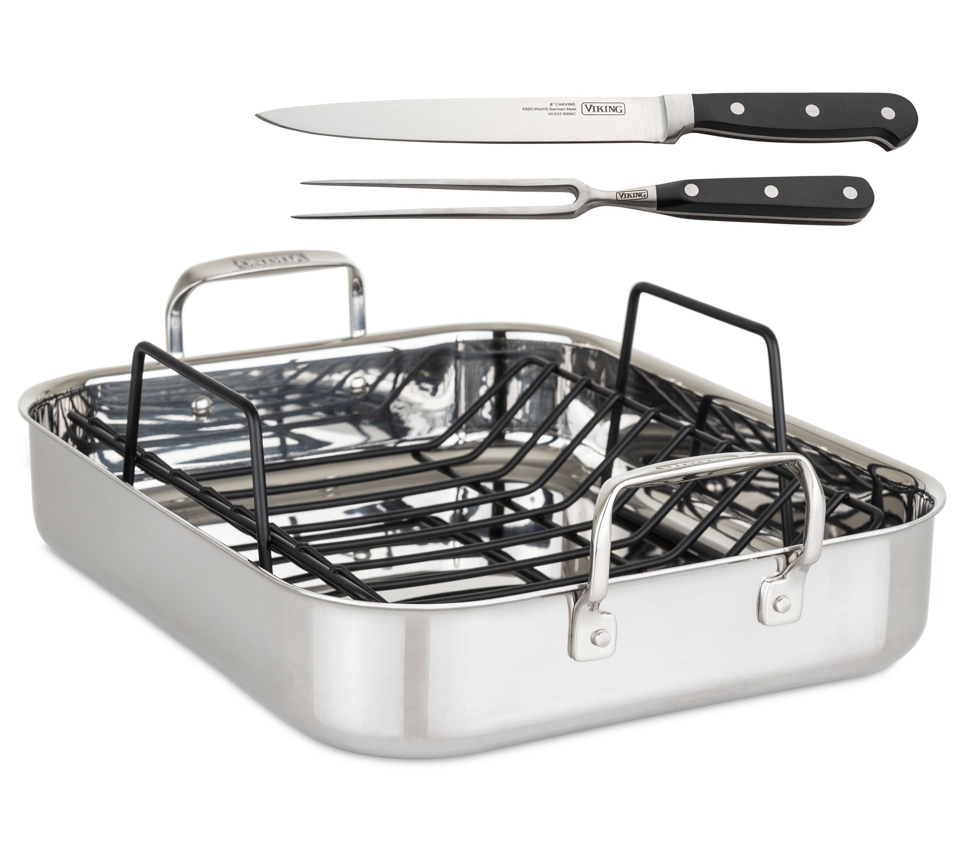 Viking 3Ply Roasting Pan with Rack & Carving Set
