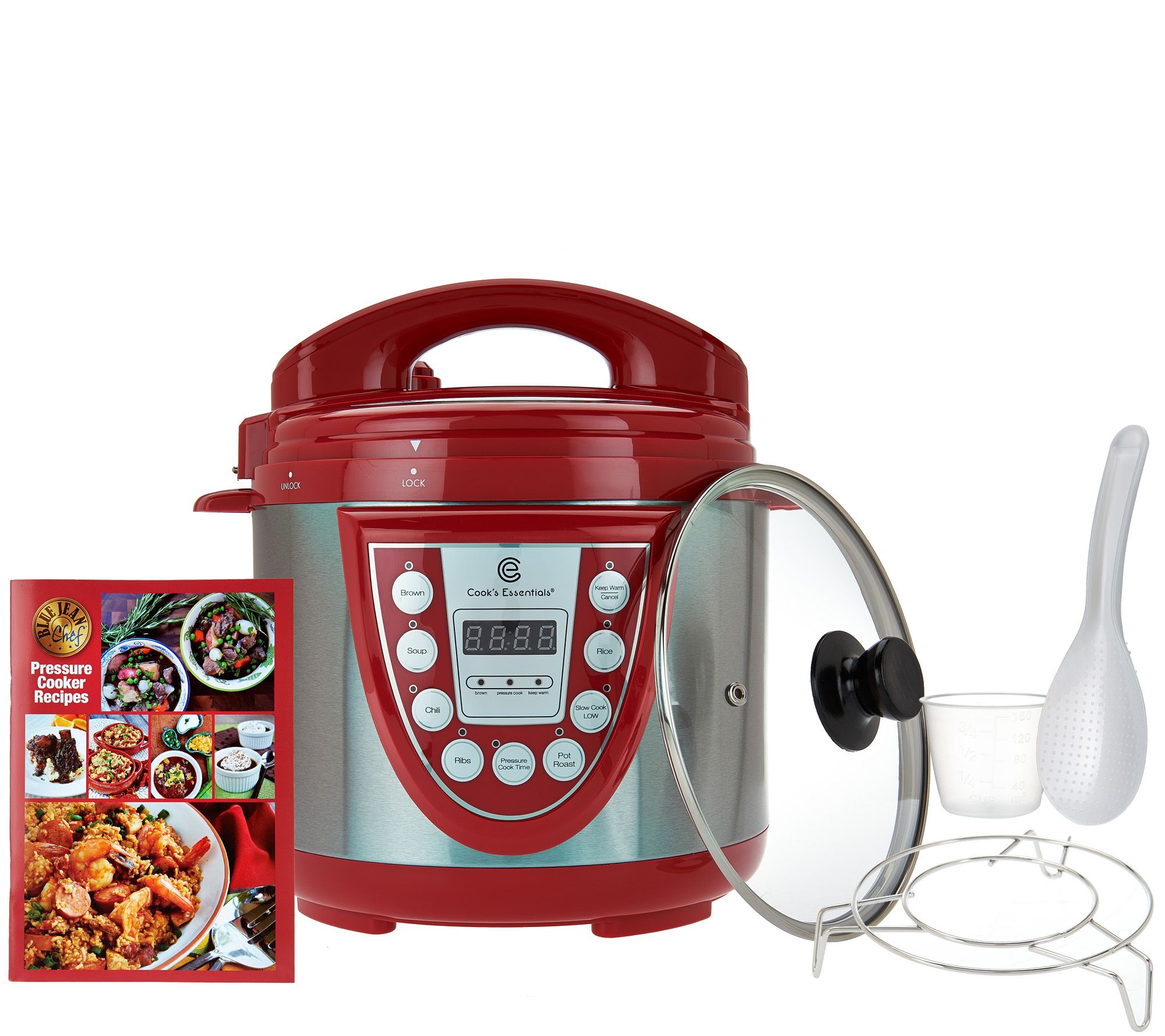 Cook's Essentials 4qt. SS Digital Pressure Cooker w/ Glass Lid