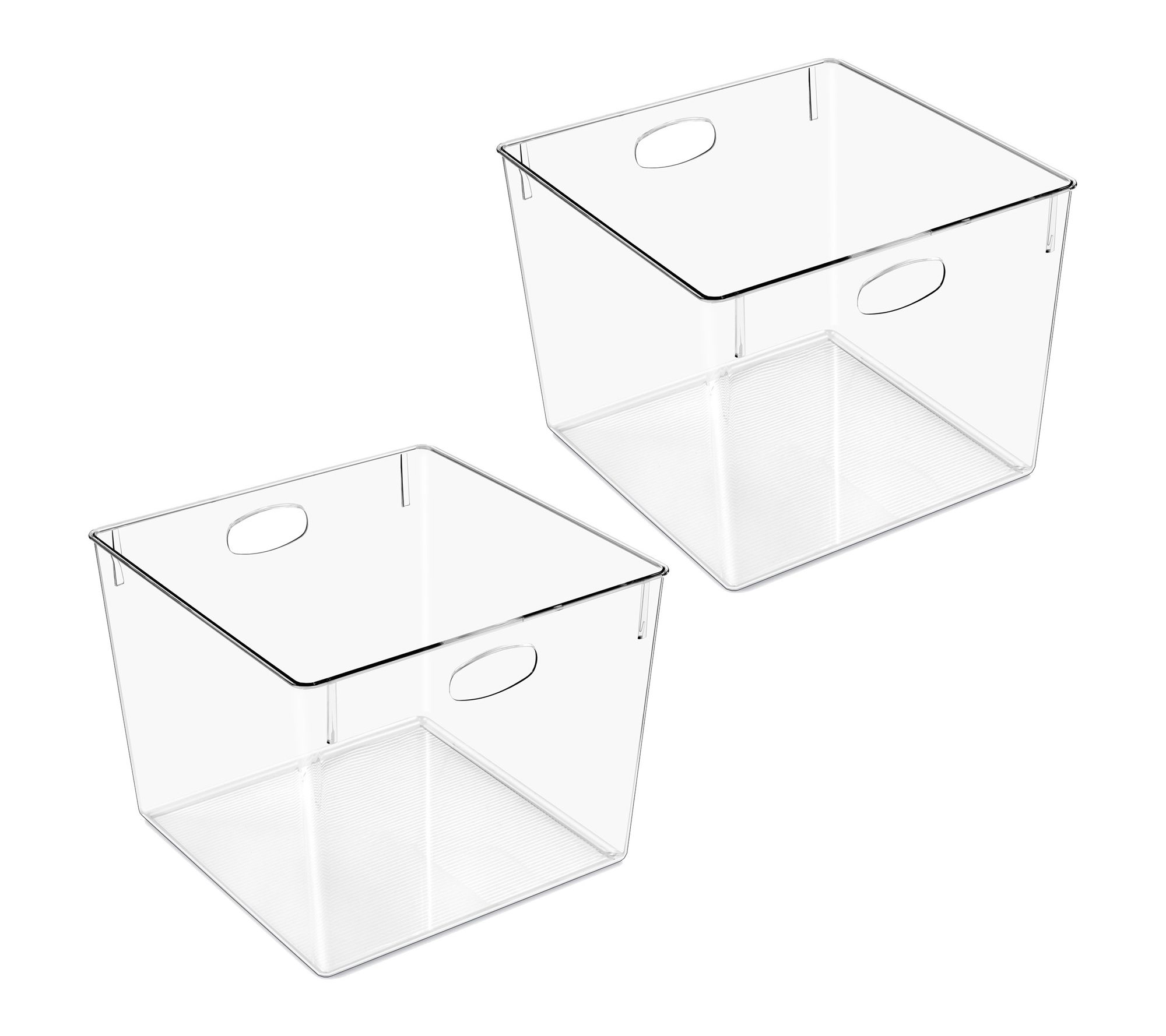 Sorbus Set of 2 Clear 13.5" Cube Storage Bins