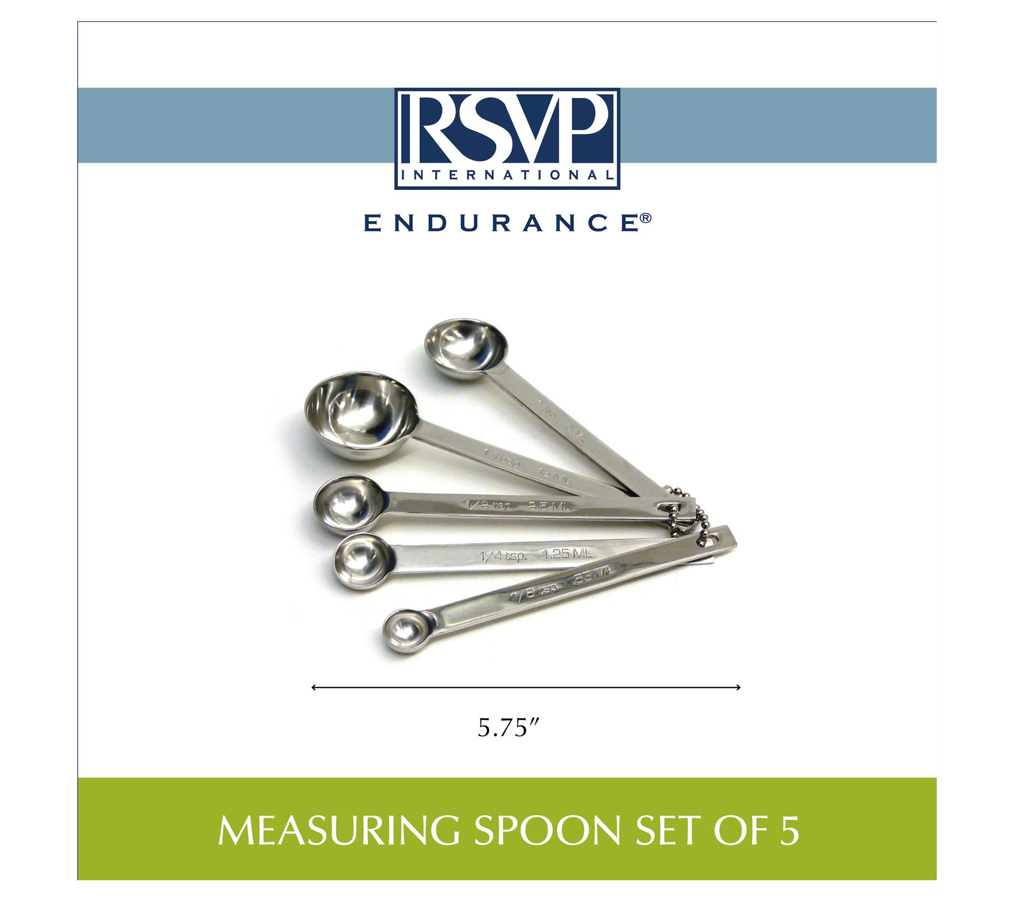 RSVP Set of 5 Measuring Spoons 