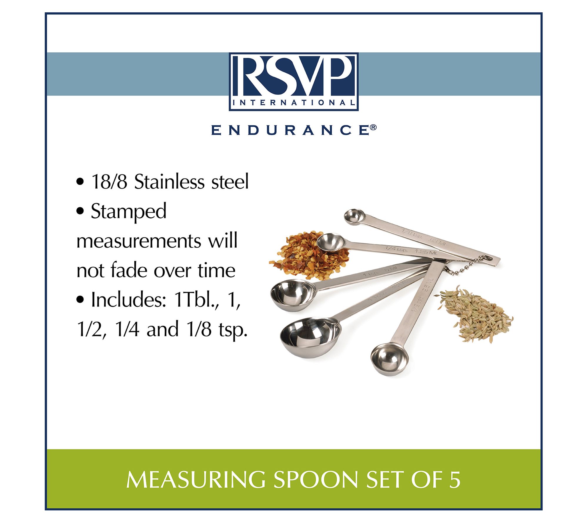 Rsvp Measuring Spoon - Stainless Steel - 1/8-Teaspoon
