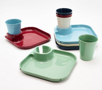 Great Plate 10-Piece Nestable Square Food & Beverage Set