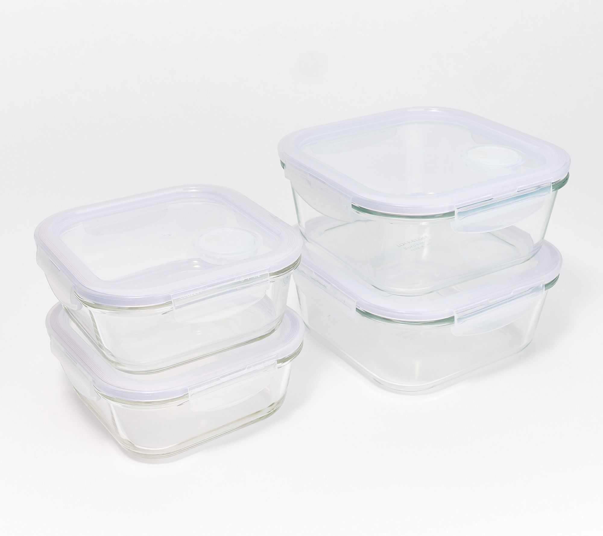 1 Cup 4pk Round Glass Food Storage Container Set Light Gray - Room