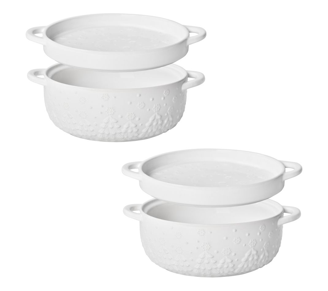 Temp-tations Se asonal Set of 2 1.5qt Bakers w Deep Dish Lid-It
