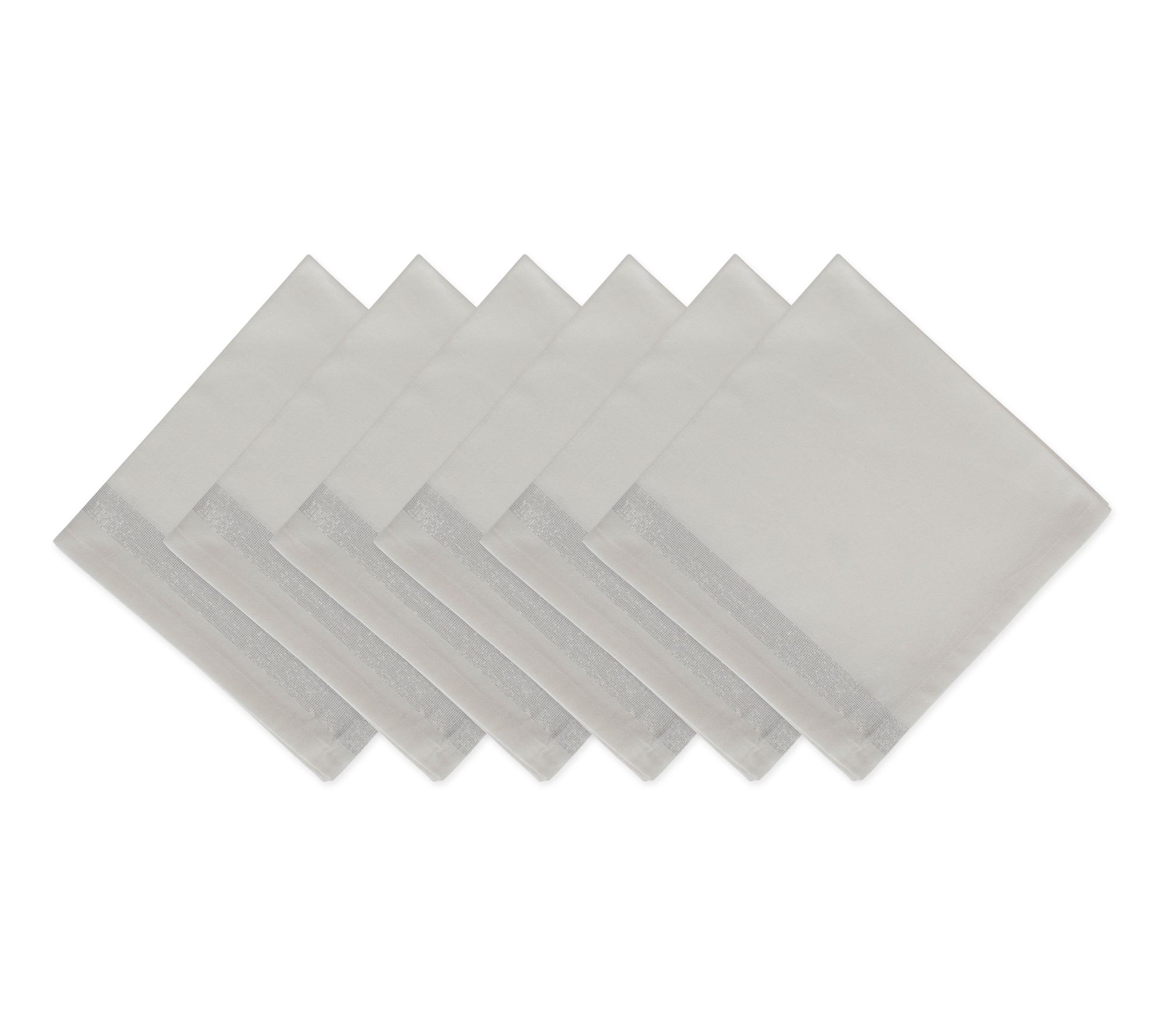 Design Imports Set of 6 Silver Sparkle Stripe Napkins