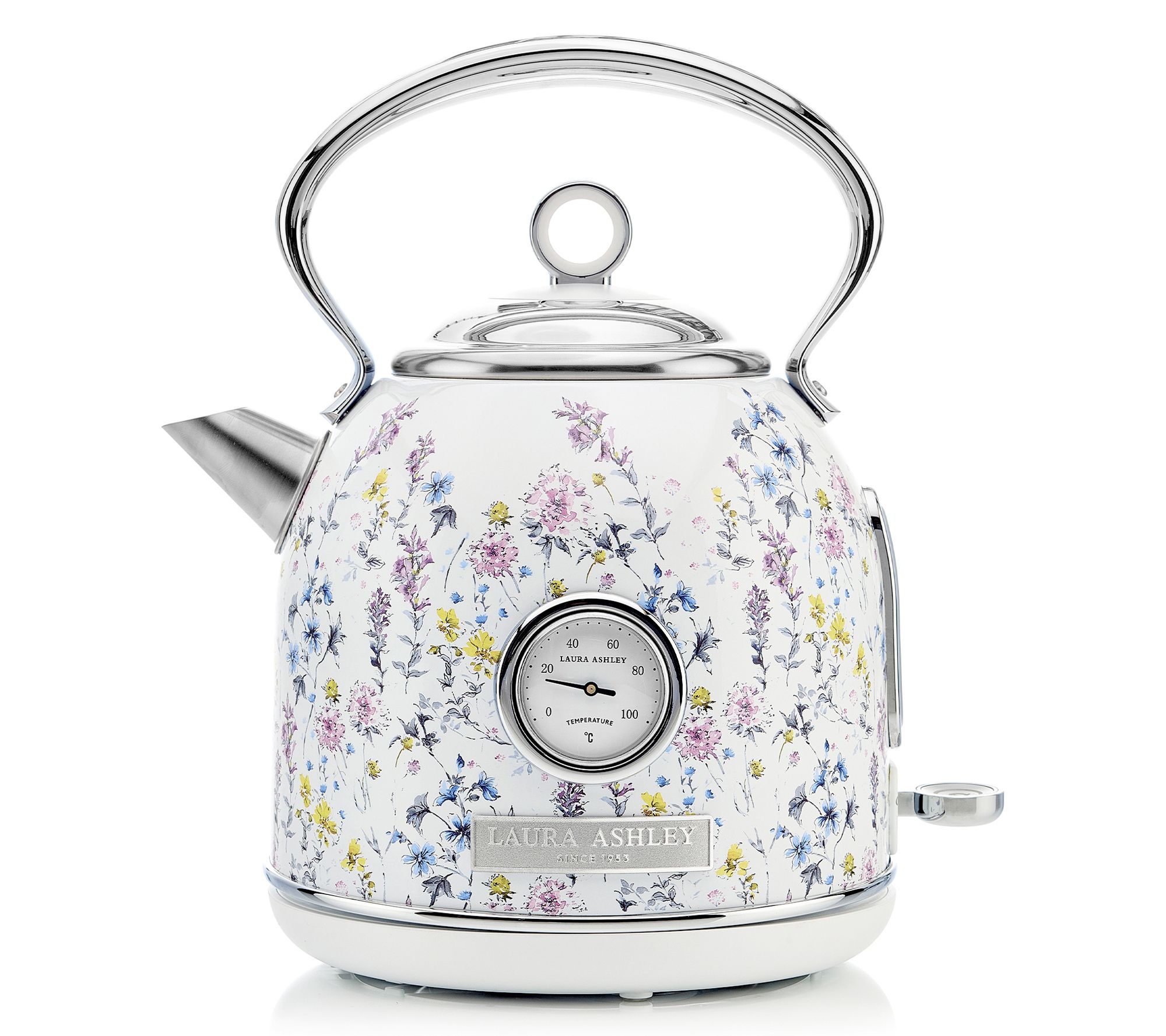 Laura Ashley 1.7 Liter Dome Electric Kettle with Visual Thermometer