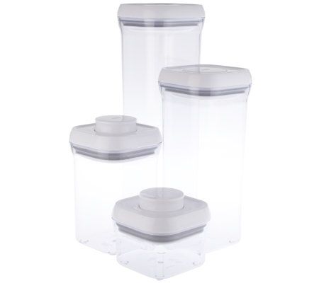 OXO Good Grips Smart Seal 4-Piece Square Glass Food Storage Set