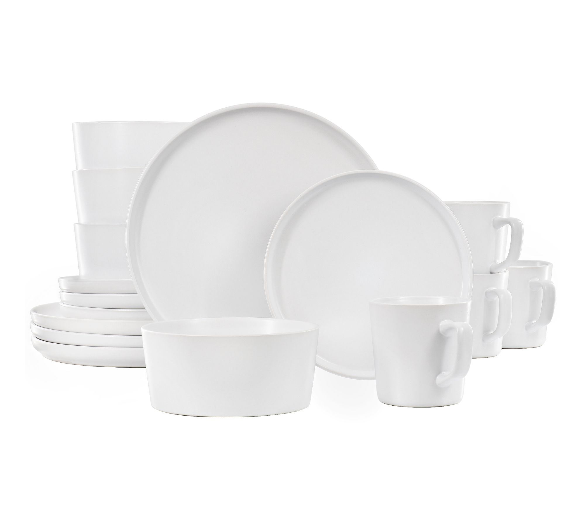 Elama Luxmatte White 16 Piece Dinnerware Set