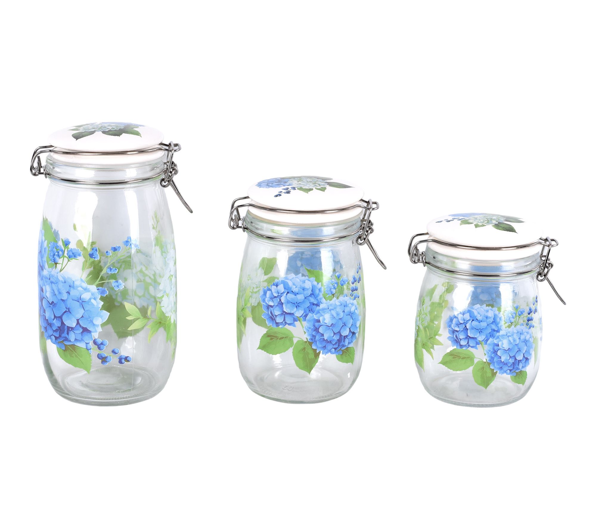  Temp-tations Seasonal Set of 3 Lidded Glass Canisters