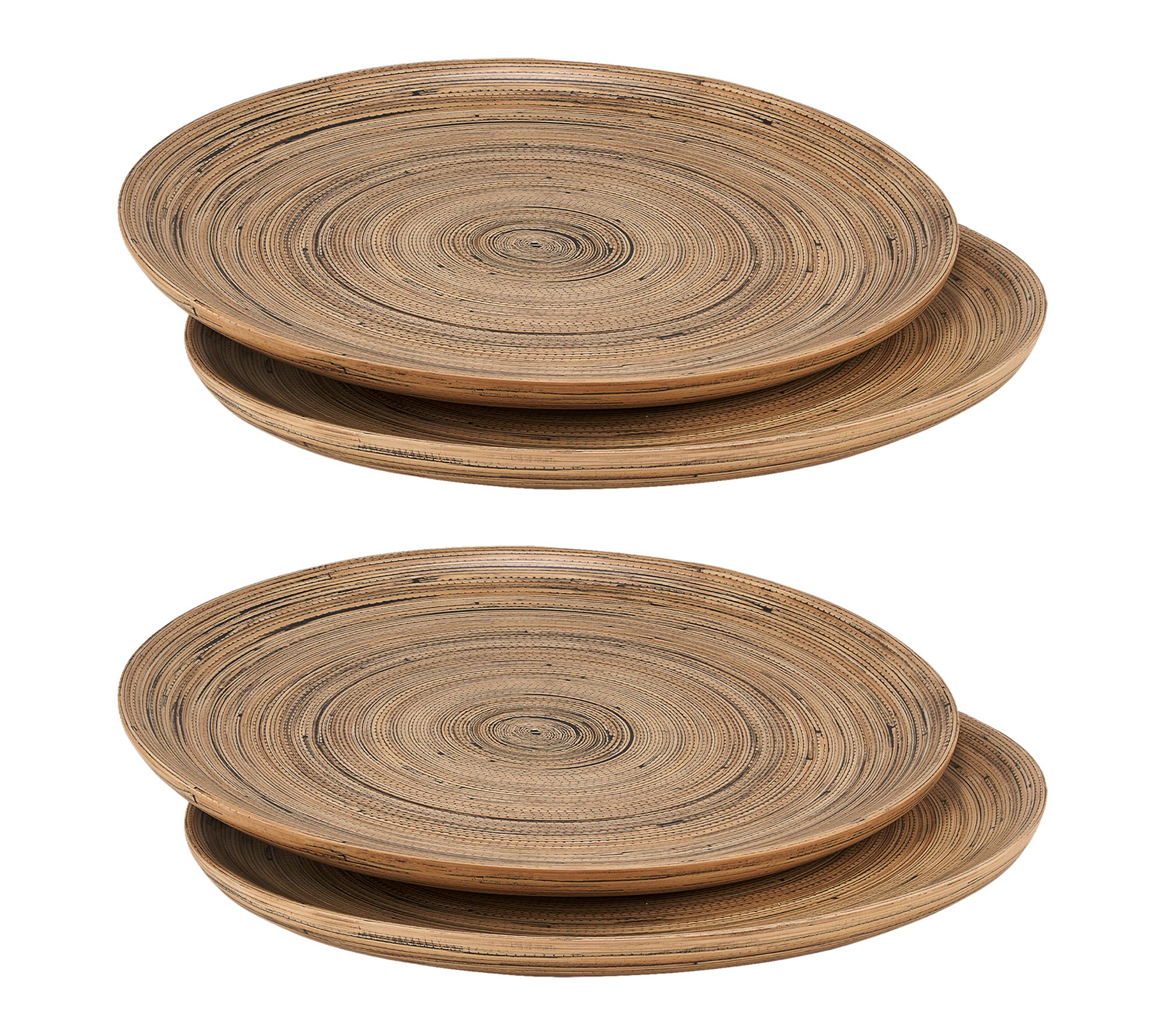 Lexa Bamboo 4 Piece Serving Plate Set