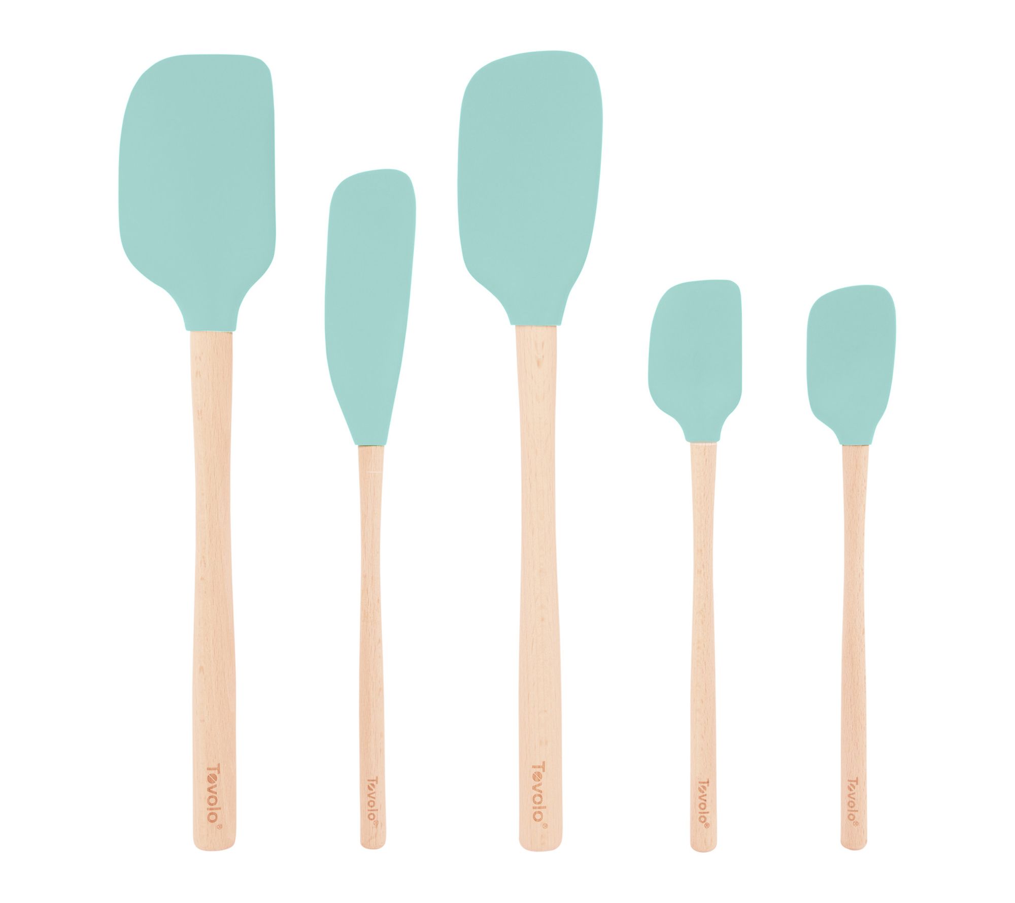 Tovolo Flex-Core Wood Handled Spatula Set of 5