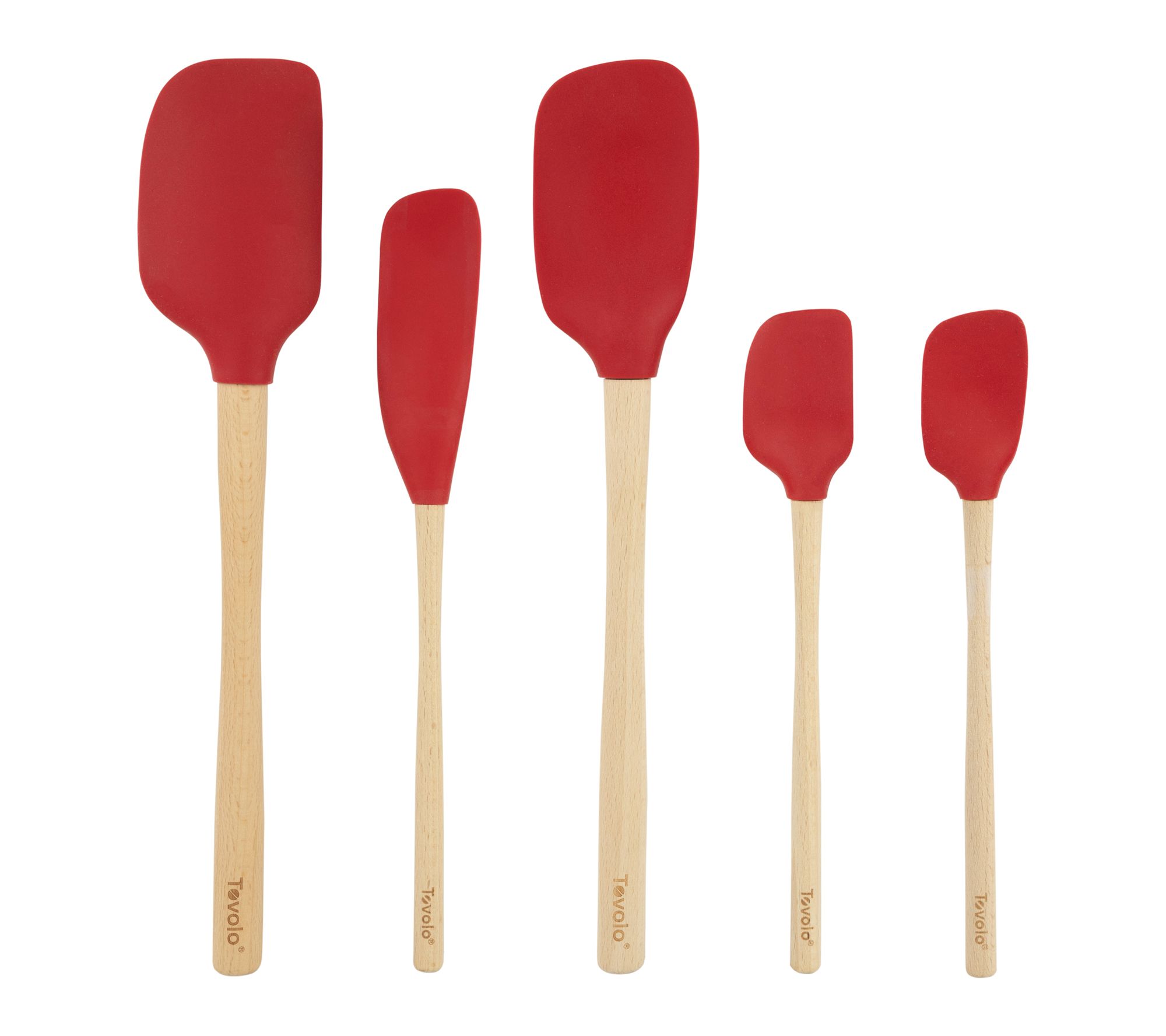 Tovolo Flex-Core Wood Handled Spatula Set of 5