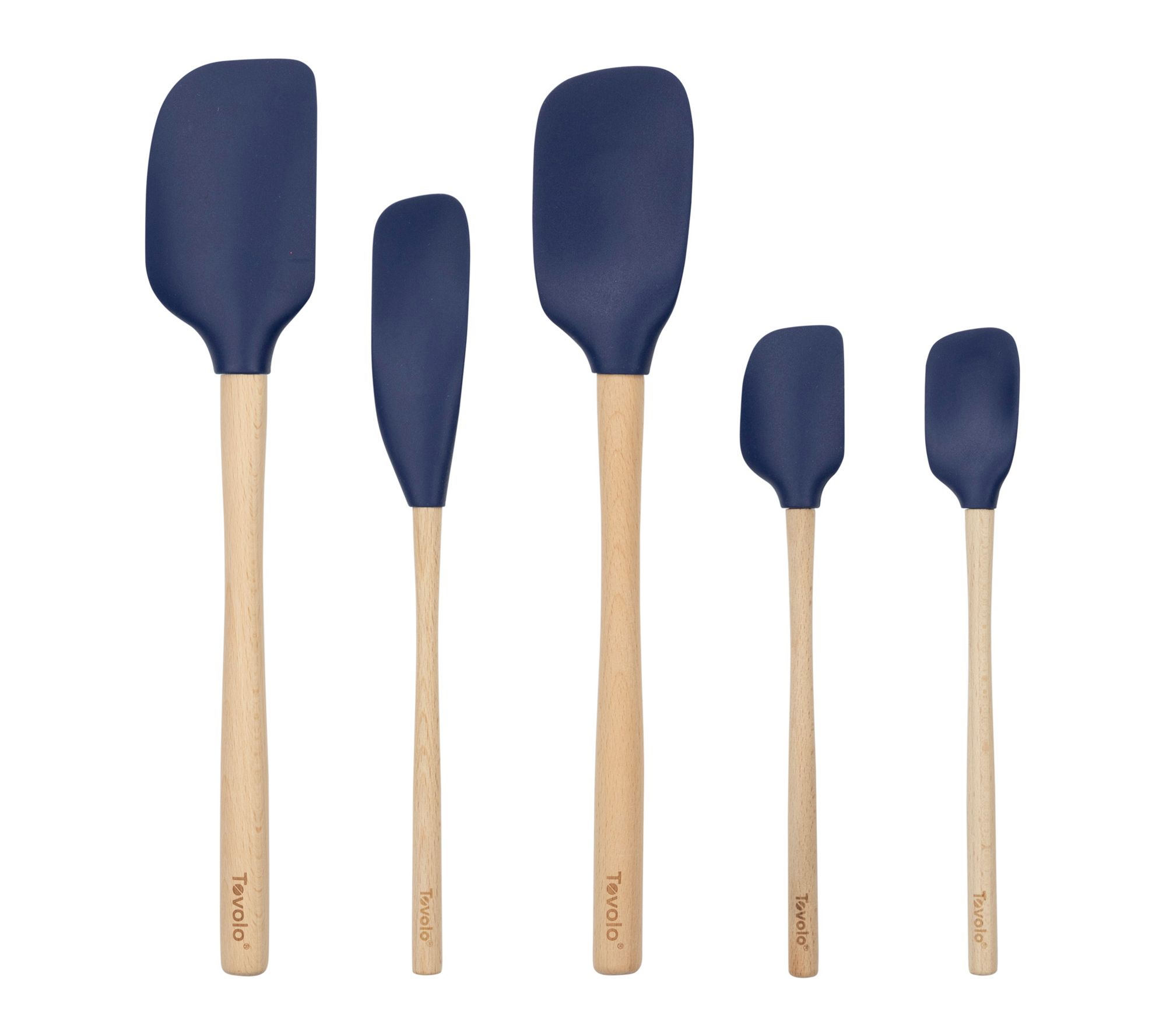 Tovolo Flex-Core Wood Handled Spatula Set of 5