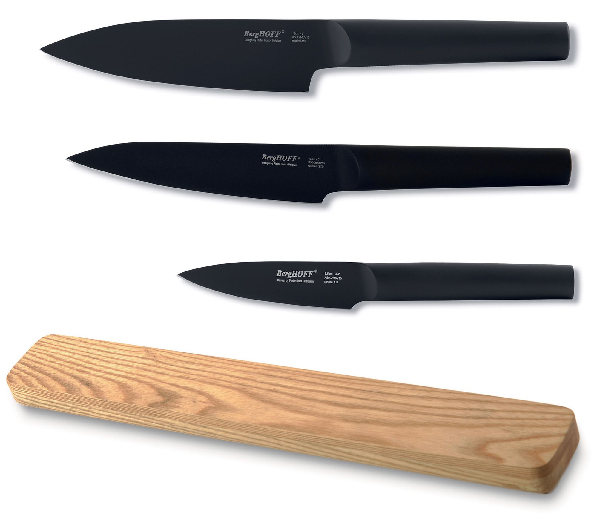 BergHOFF Ron 4pc Knife Set with Natural Wood Handle, 4 Knives