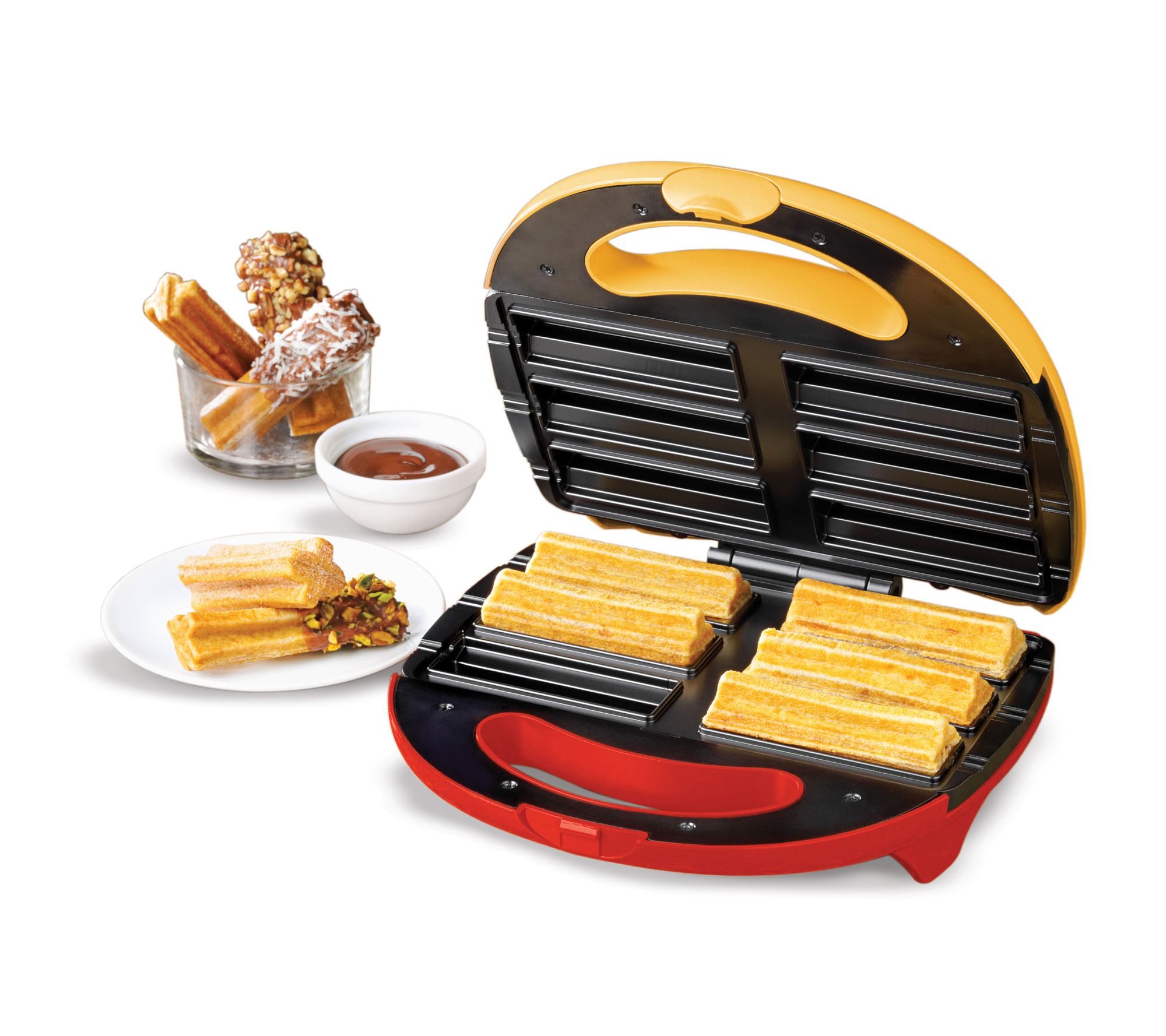 Nostalgia Electric Churro Maker, Red and Yellow