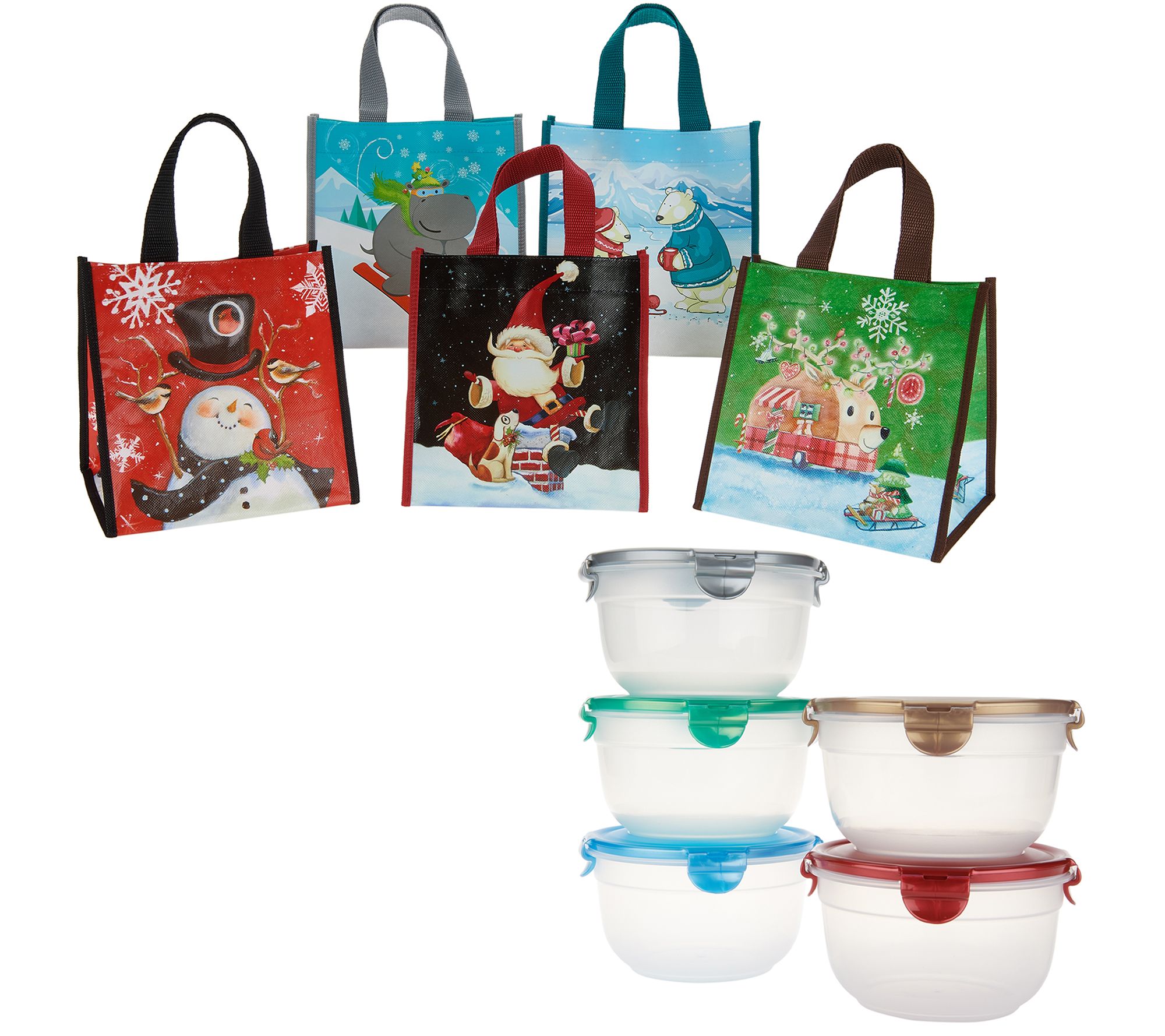 Lock N Lock Holiday 3 Container Sets Gift Bags NEW 1.2 Liter