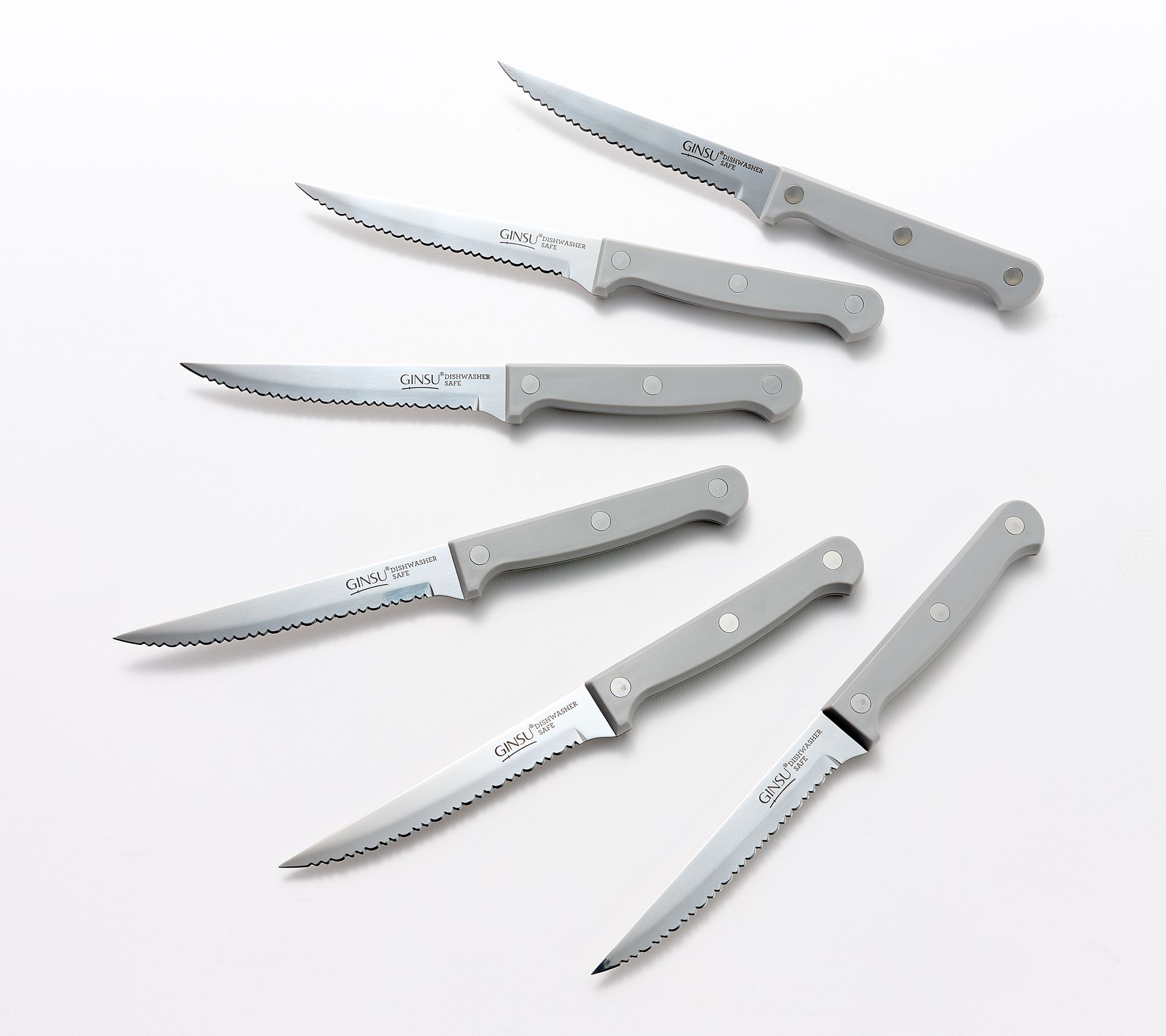 6 Piece Steak Knife Set, Grey, Sold by at Home